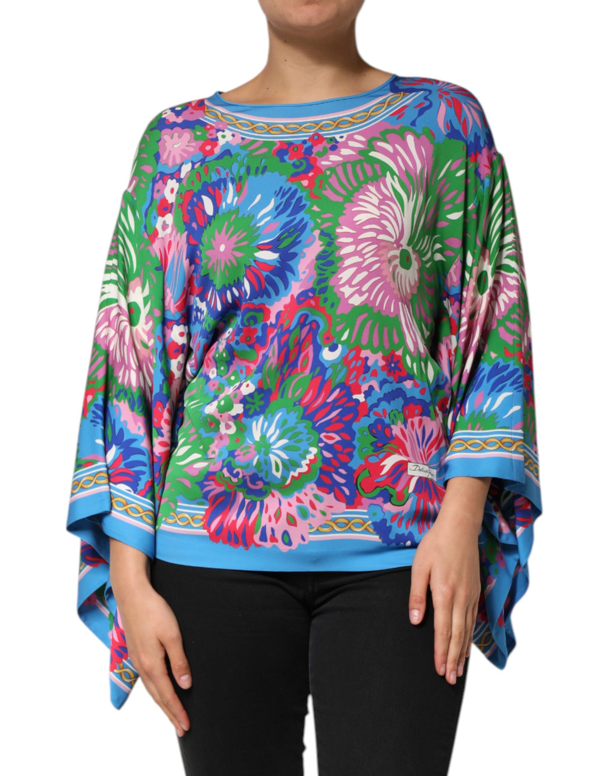 Dolce & Gabbana Multicolor Floral Printed Tunic Blouse Women's Top (Pre-Owned)