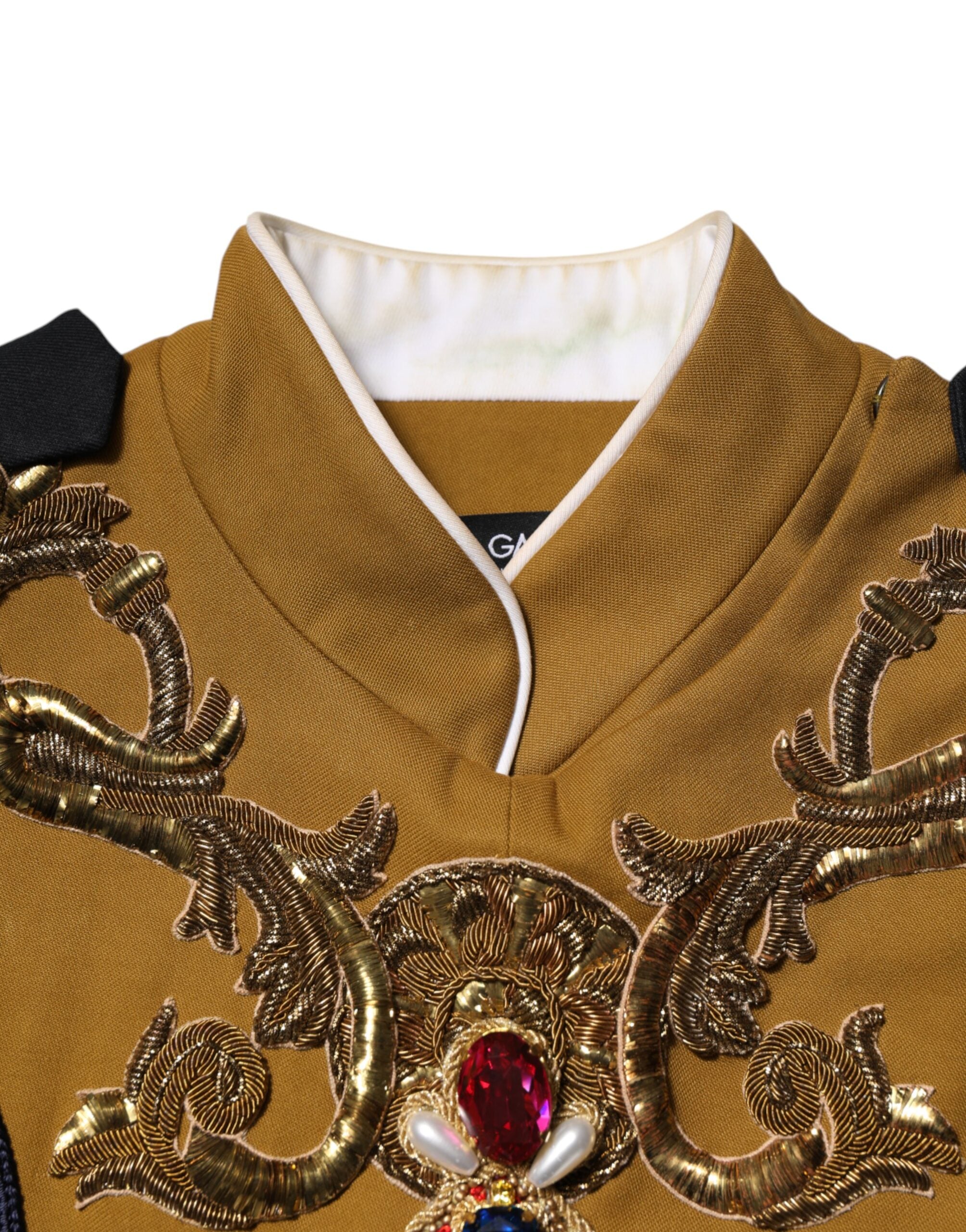Dolce & Gabbana Yellow Crystal Cross Runway Vest Jacket Women's Top (Pre-Owned)