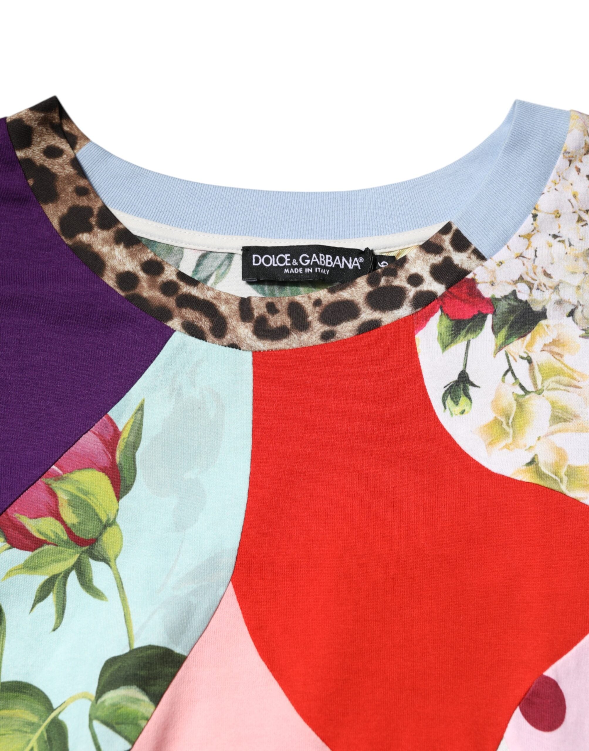 Dolce & Gabbana Multicolor Patchwork Cotton Silk Blouse Women's Top