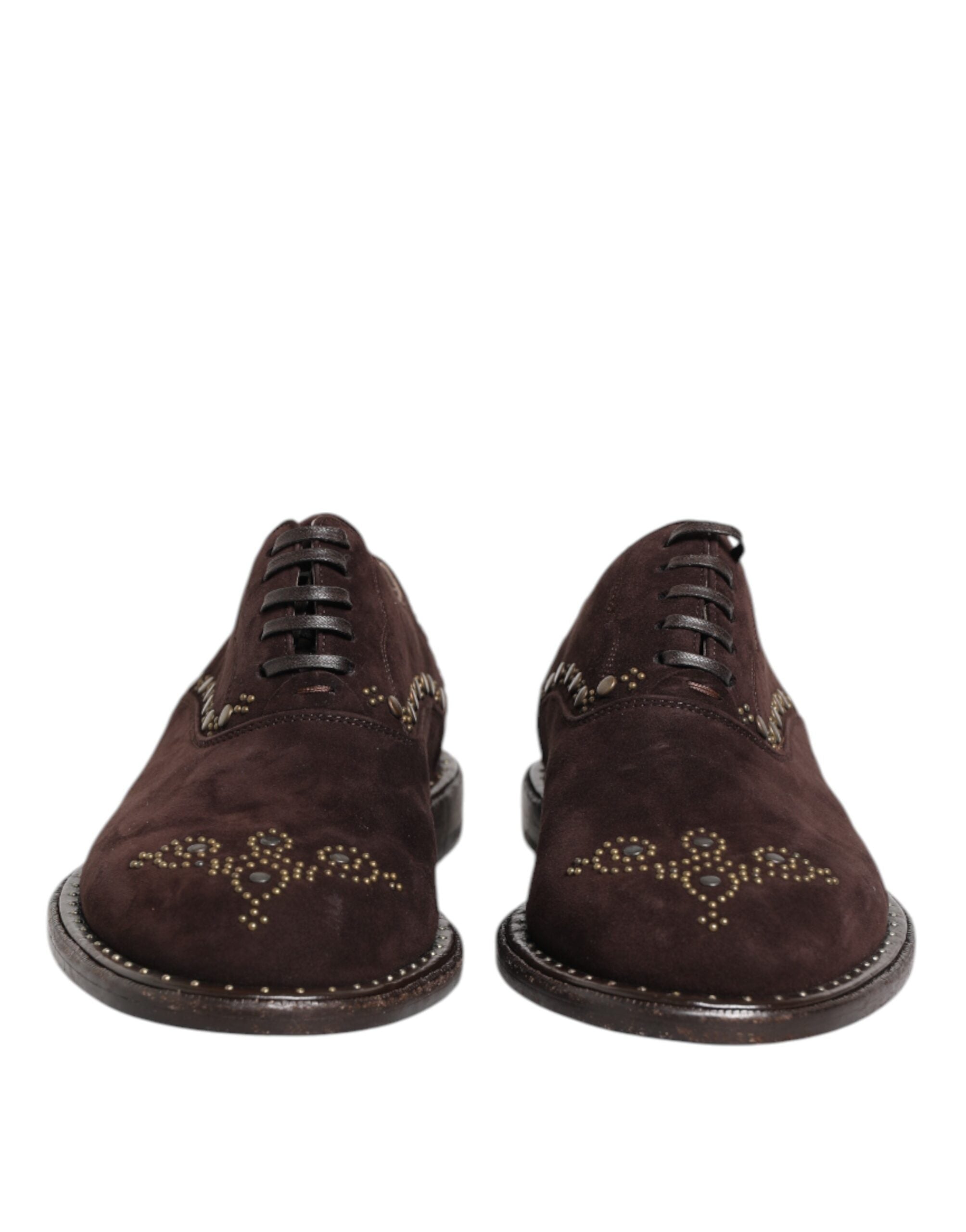 Dolce & Gabbana Brown Velvet Lace Up Oxford Dress Men's Shoes