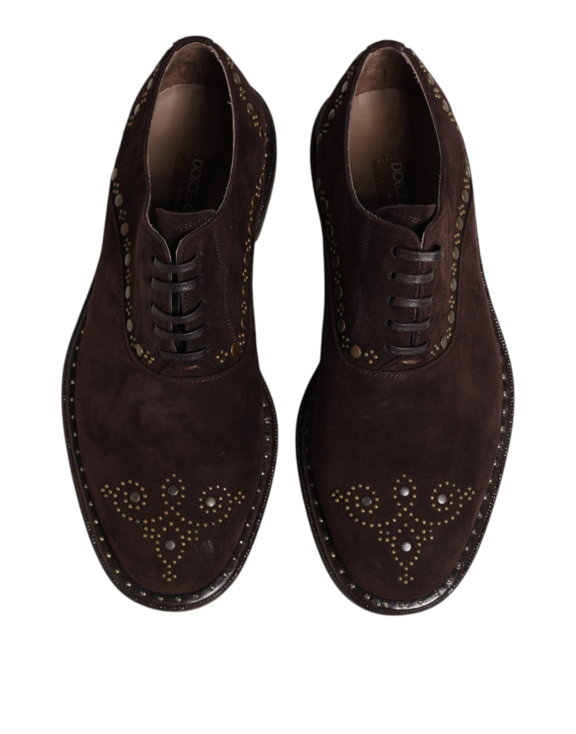 Dolce & Gabbana Brown Velvet Lace Up Oxford Dress Men's Shoes