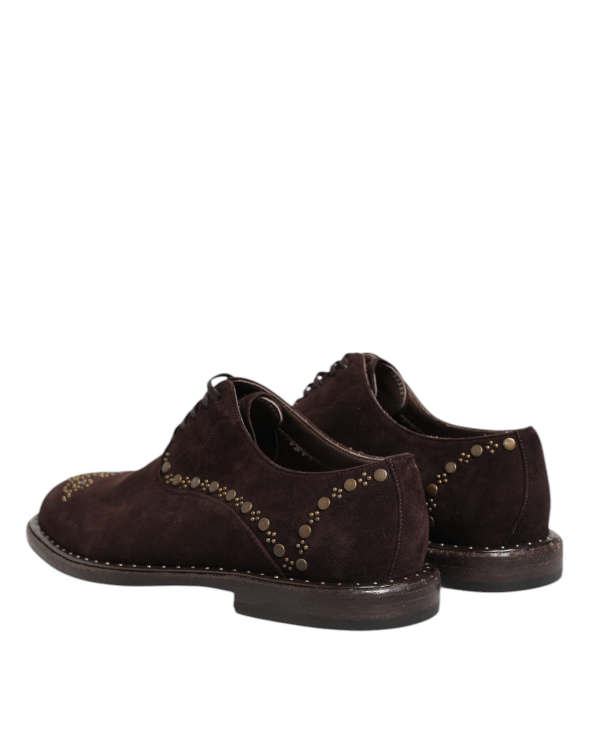 Dolce & Gabbana Brown Velvet Lace Up Oxford Dress Men's Shoes