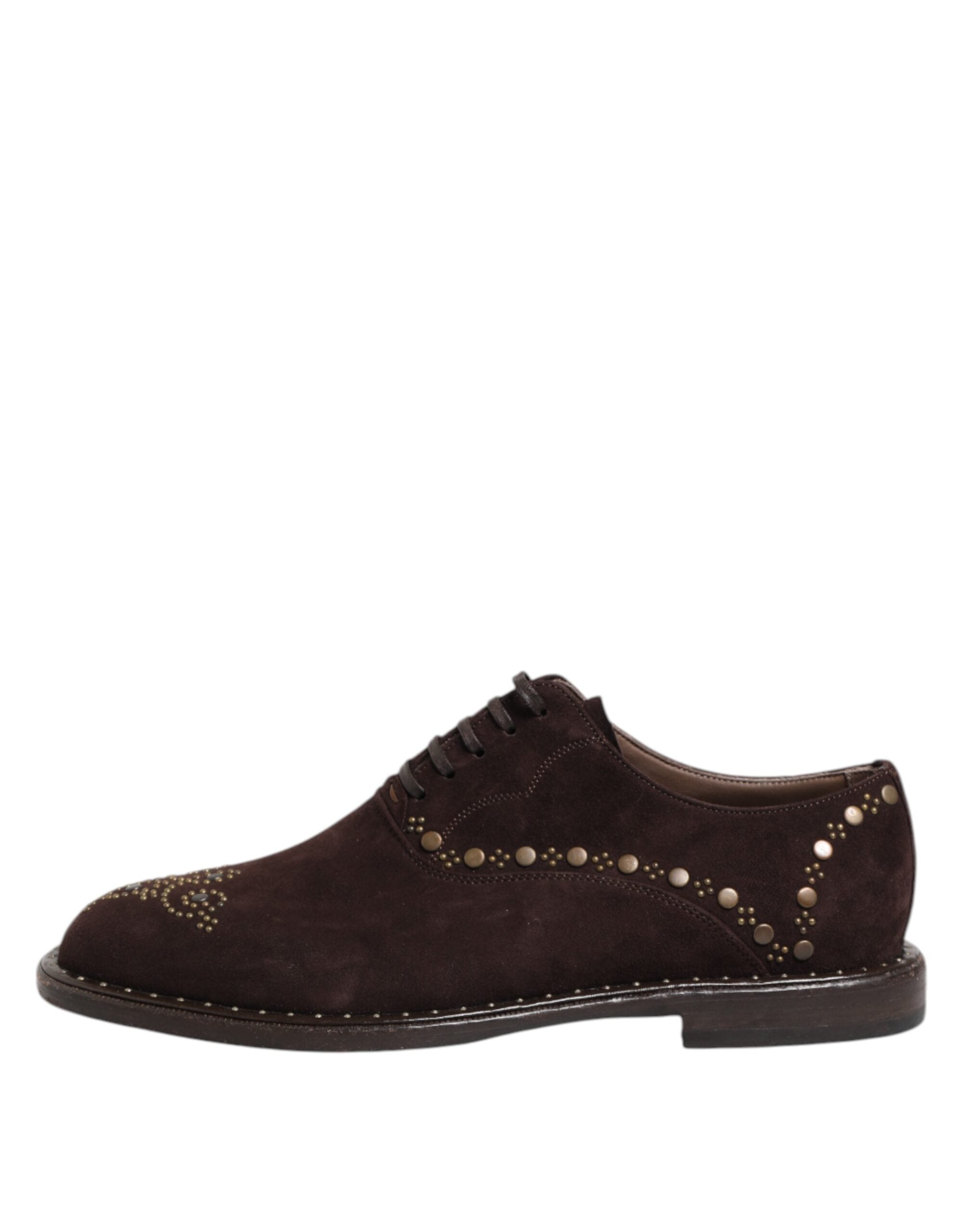 Dolce & Gabbana Brown Velvet Lace Up Oxford Dress Men's Shoes