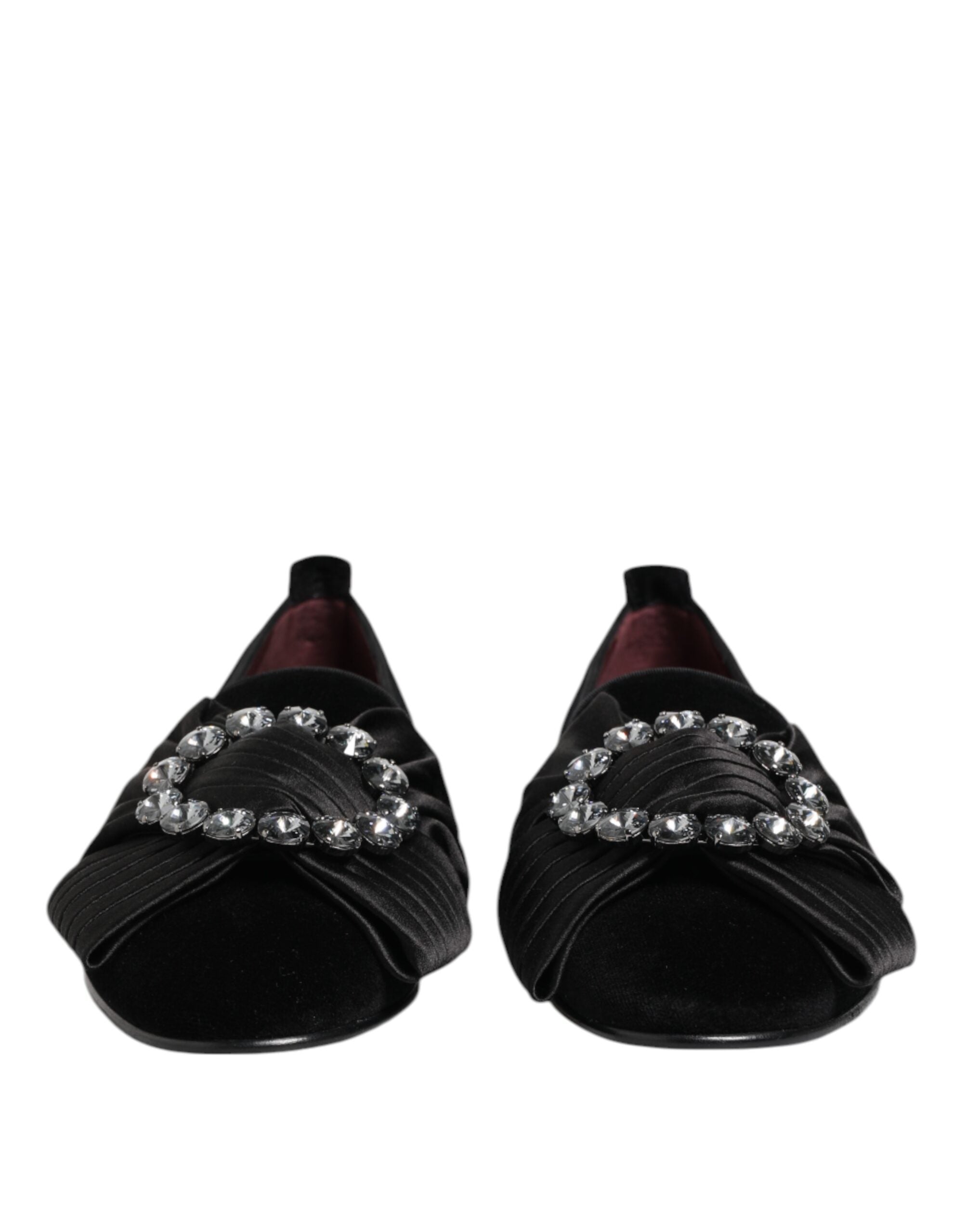 Dolce & Gabbana Black VATICANO Crystal Ribbon Slip On Men's Shoes