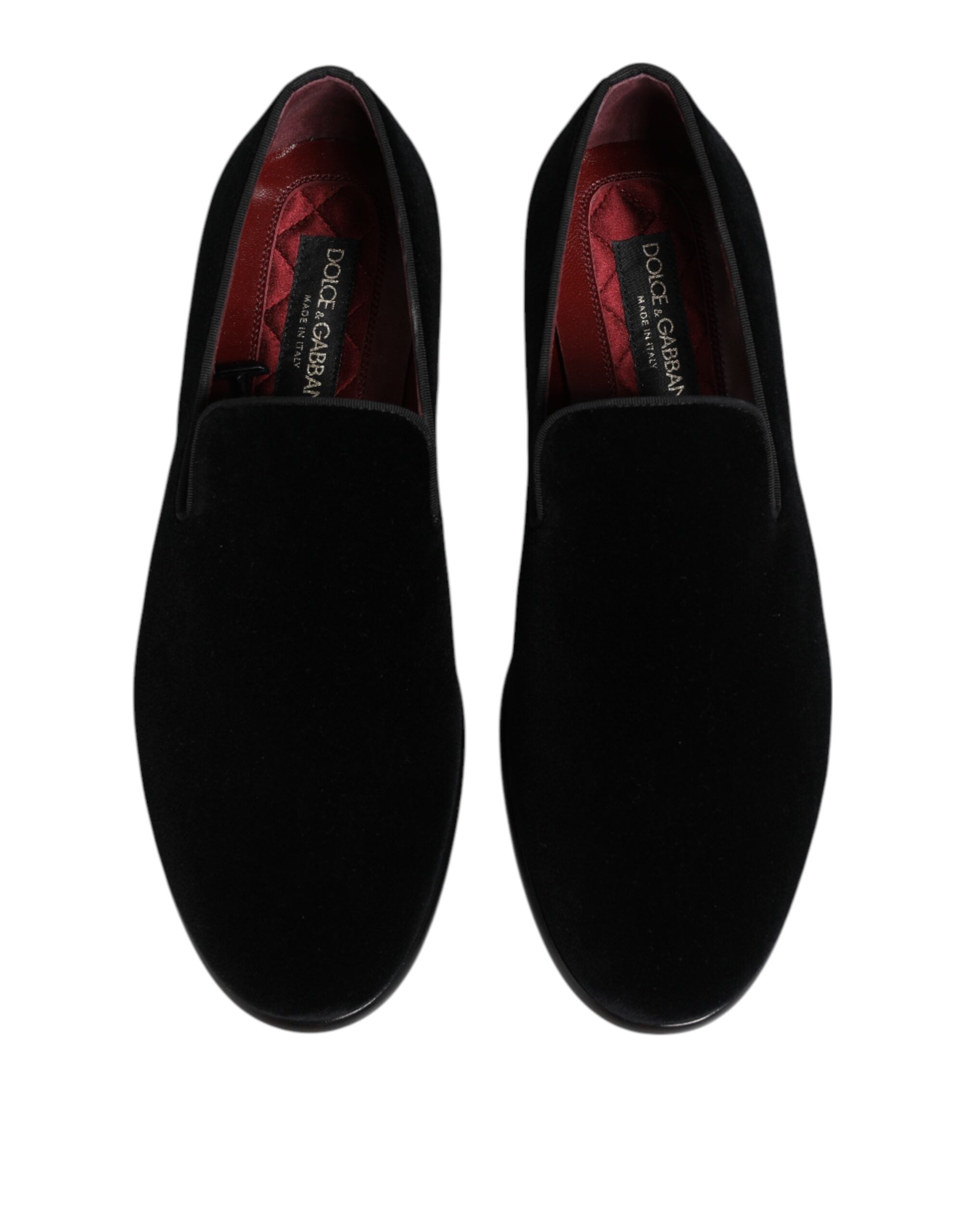 Dolce & Gabbana Black Velvet Loafers Formal Men Dress Men's Shoes