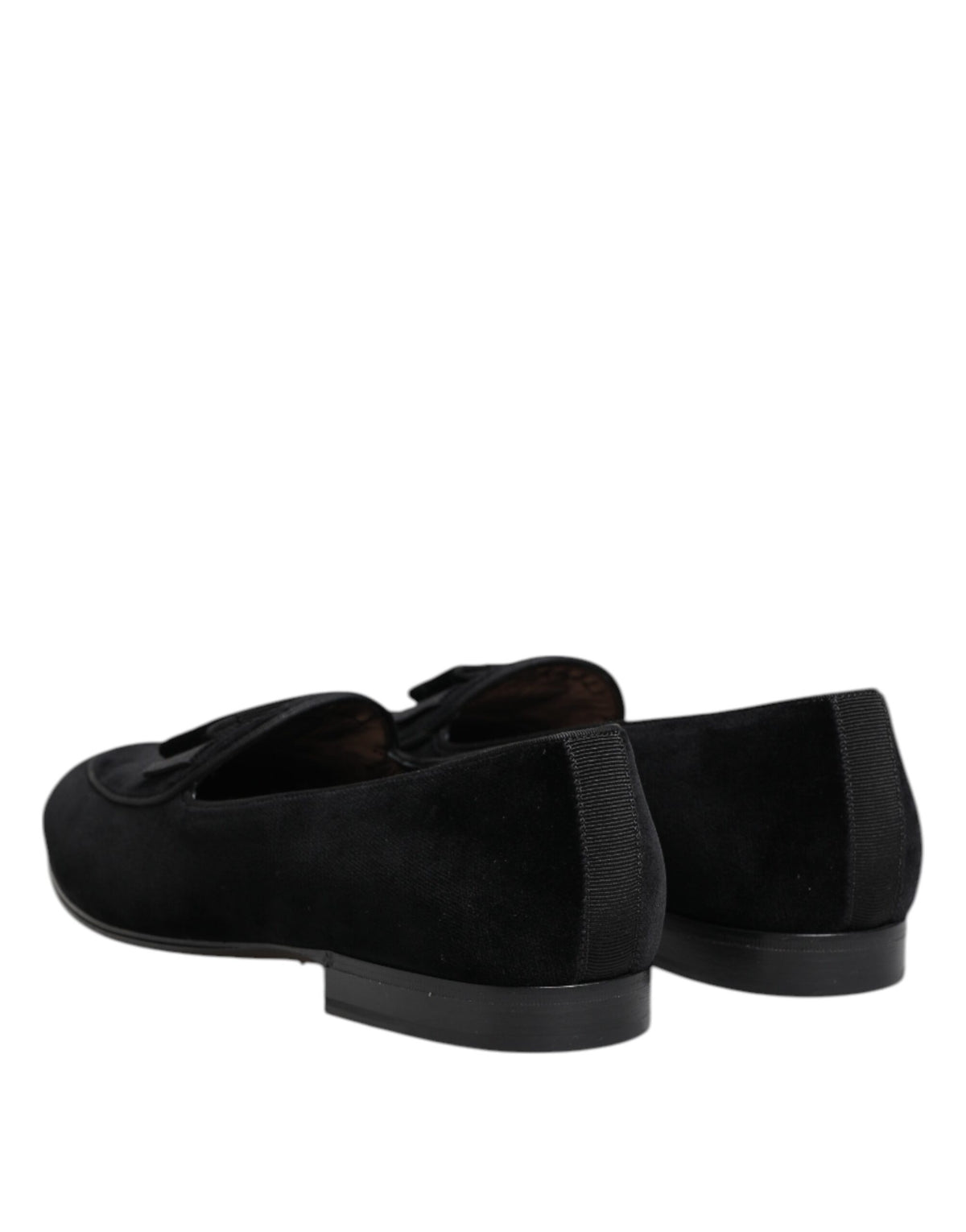 Dolce & Gabbana Black Velvet Loafers Formal Men Dress Men's Shoes