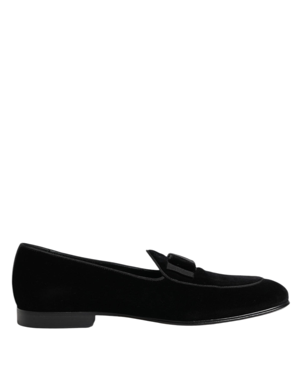 Dolce & Gabbana Black Velvet Loafers Formal Men Dress Men's Shoes