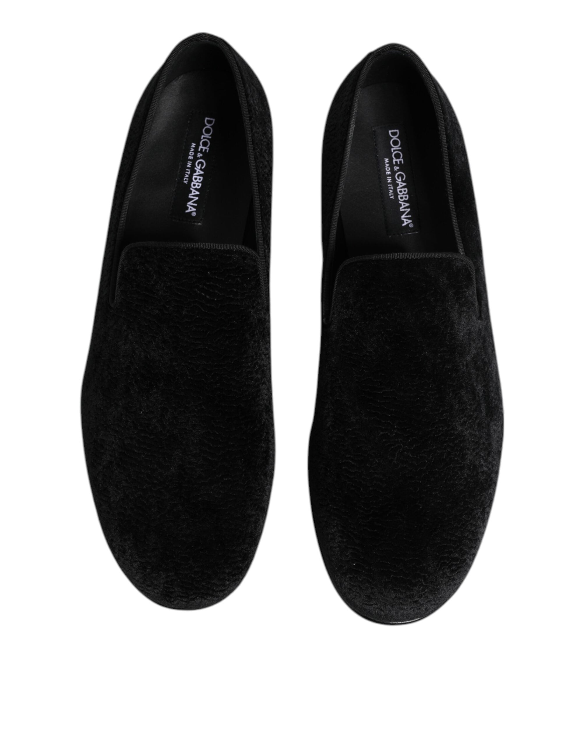 Dolce & Gabbana Black Jacquard Loafers Formal Men Dress Men's Shoes