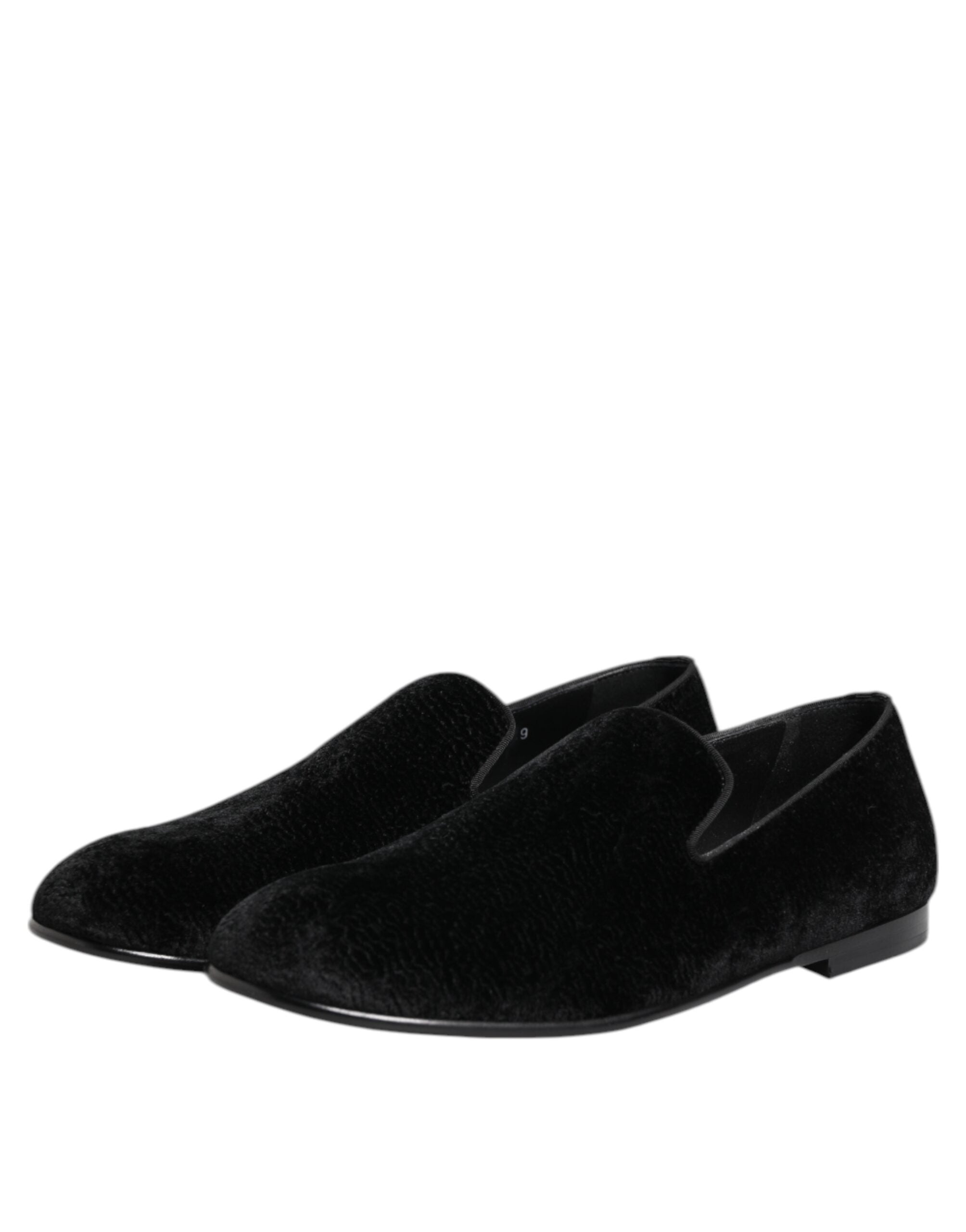 Dolce & Gabbana Black Jacquard Loafers Formal Men Dress Men's Shoes