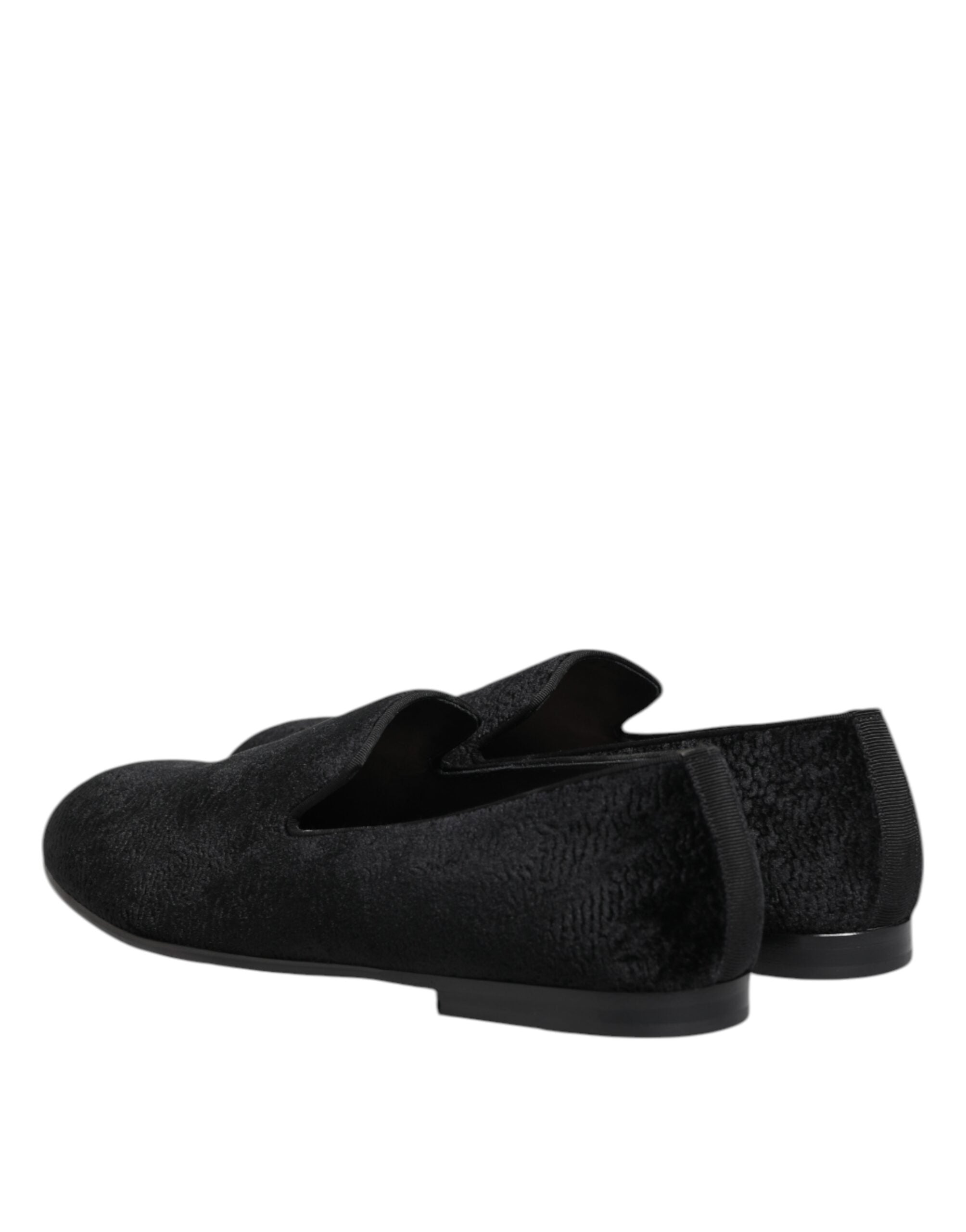 Dolce & Gabbana Black Jacquard Loafers Formal Men Dress Men's Shoes