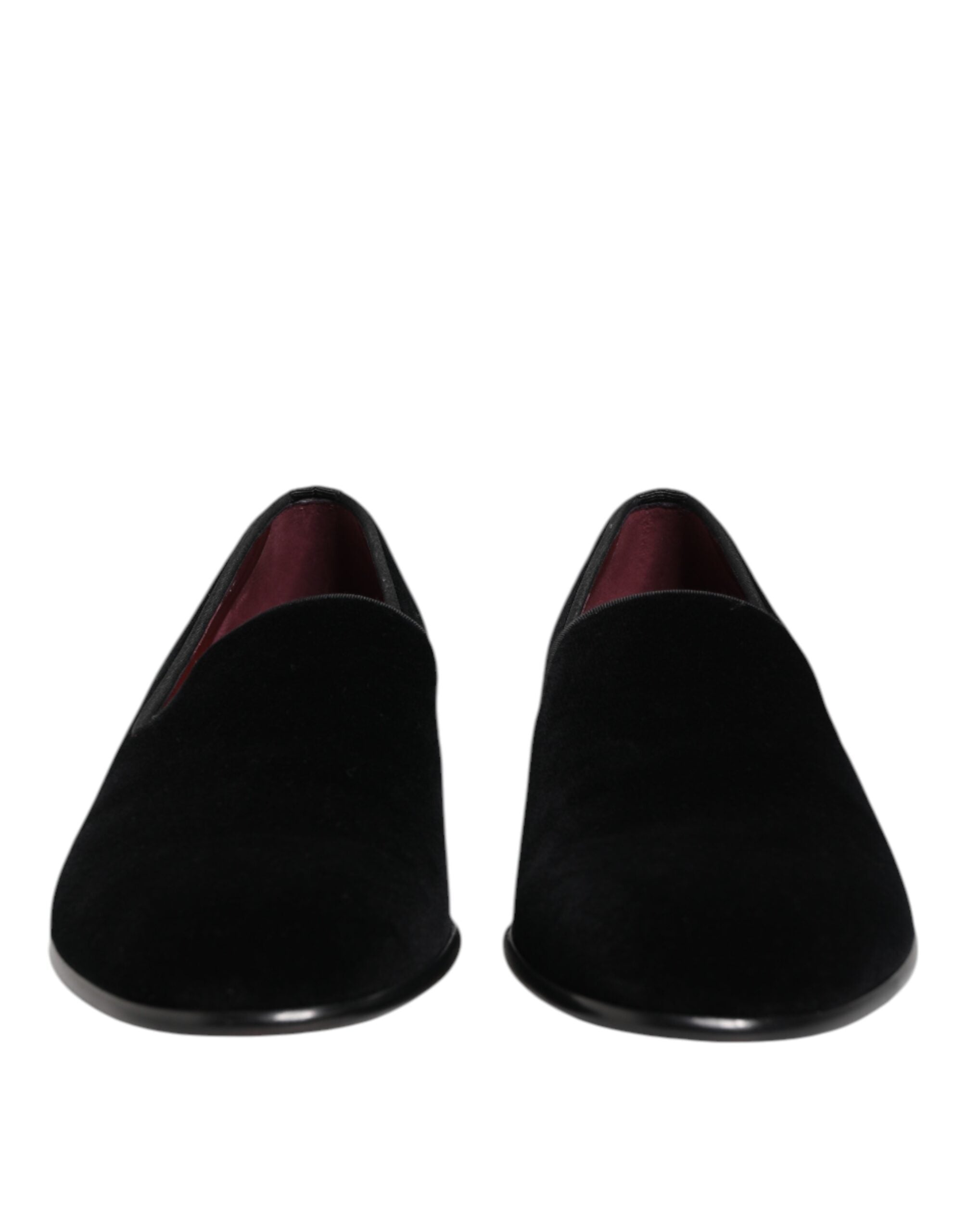 Dolce & Gabbana Black Velvet Slip On Loafers Men Formal Men's Shoes