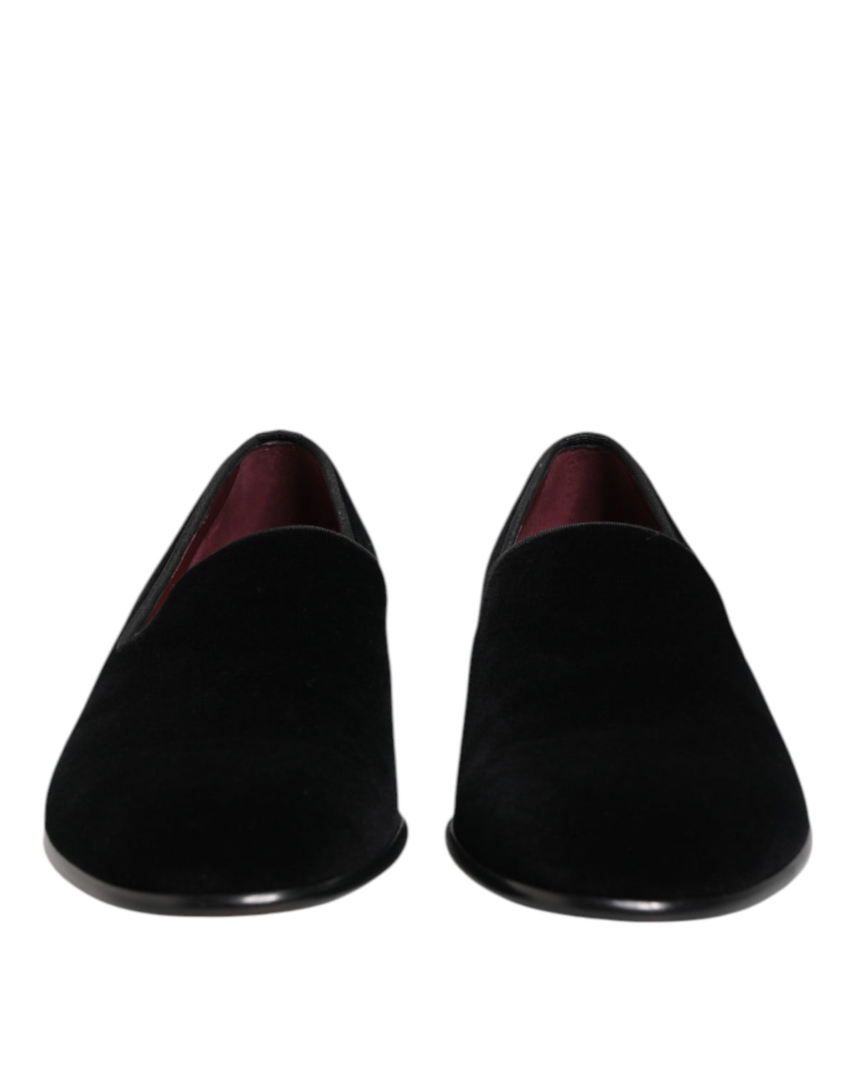 Dolce & Gabbana Black Velvet Slip On Loafers Men Formal Men's Shoes