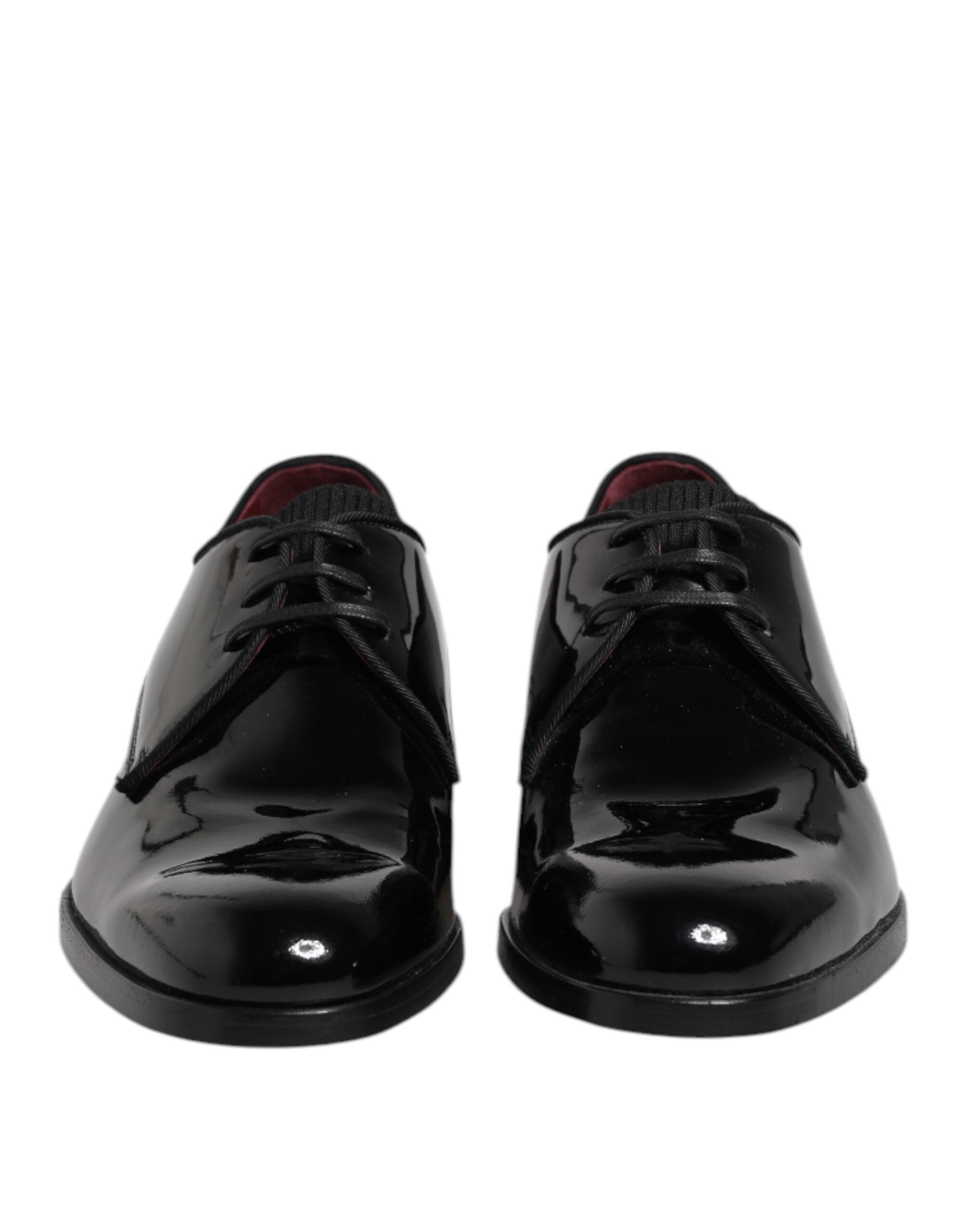 Dolce & Gabbana Black Leather Lace Up Men Derby Formal Men's Shoes