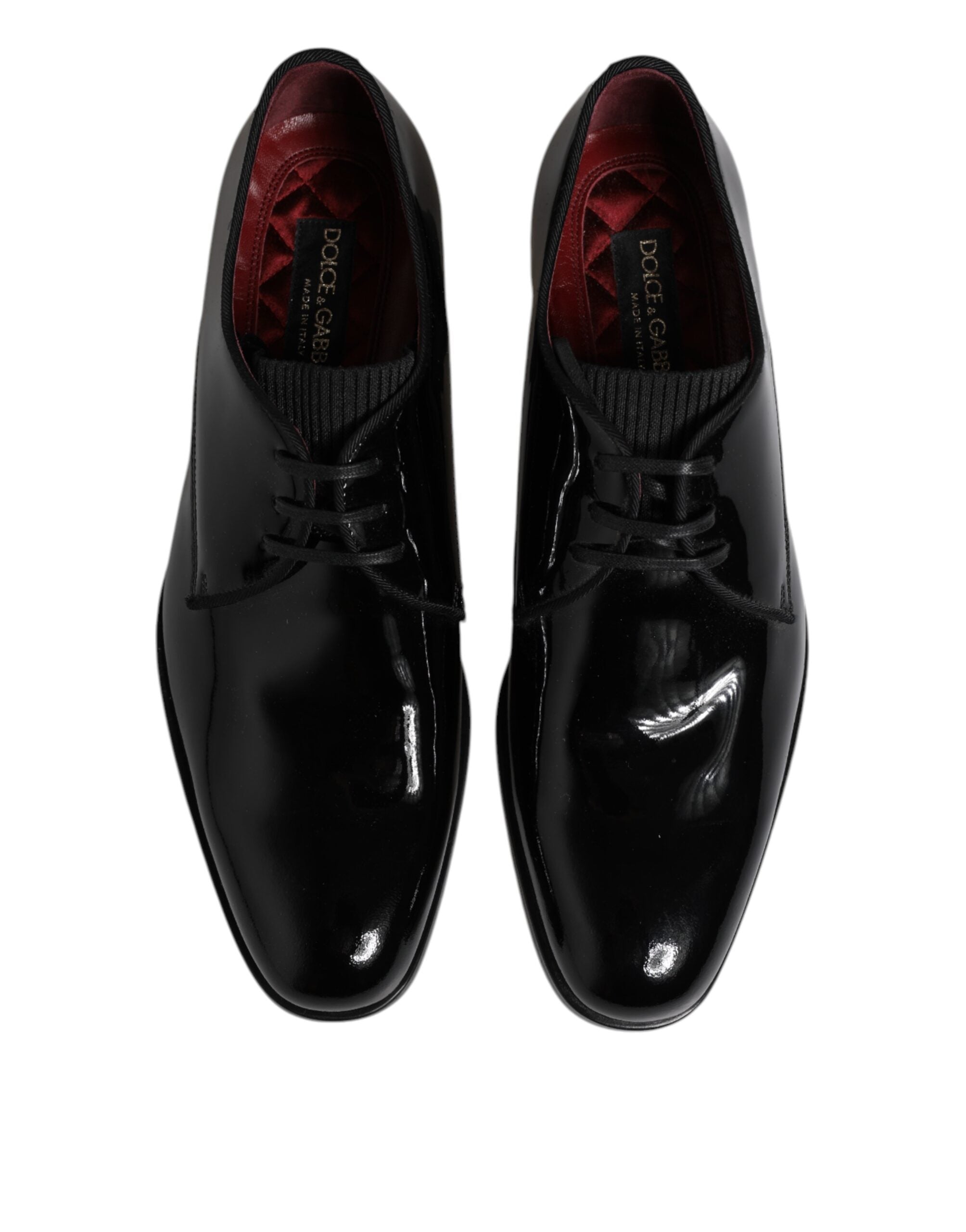 Dolce & Gabbana Black Leather Lace Up Men Derby Formal Men's Shoes