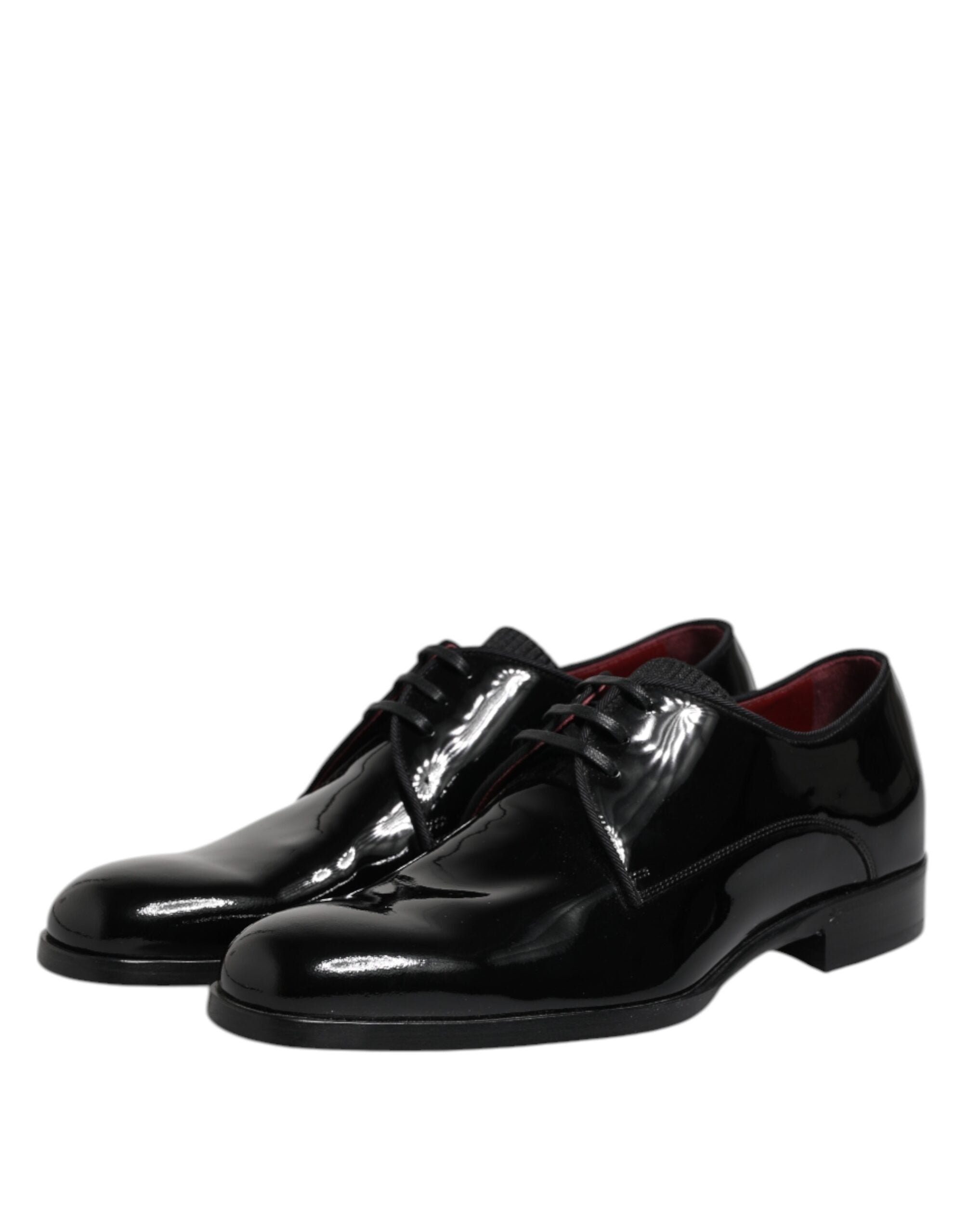 Dolce & Gabbana Black Leather Lace Up Men Derby Formal Men's Shoes