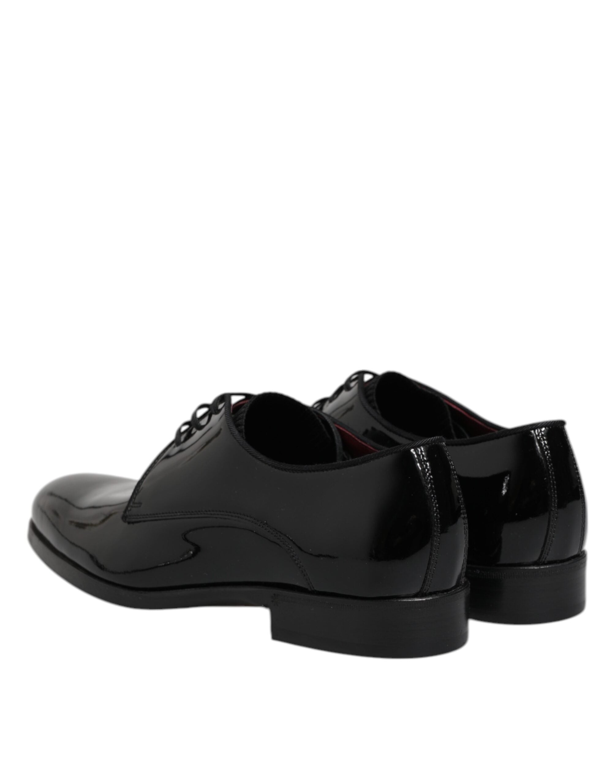 Dolce & Gabbana Black Leather Lace Up Men Derby Formal Men's Shoes