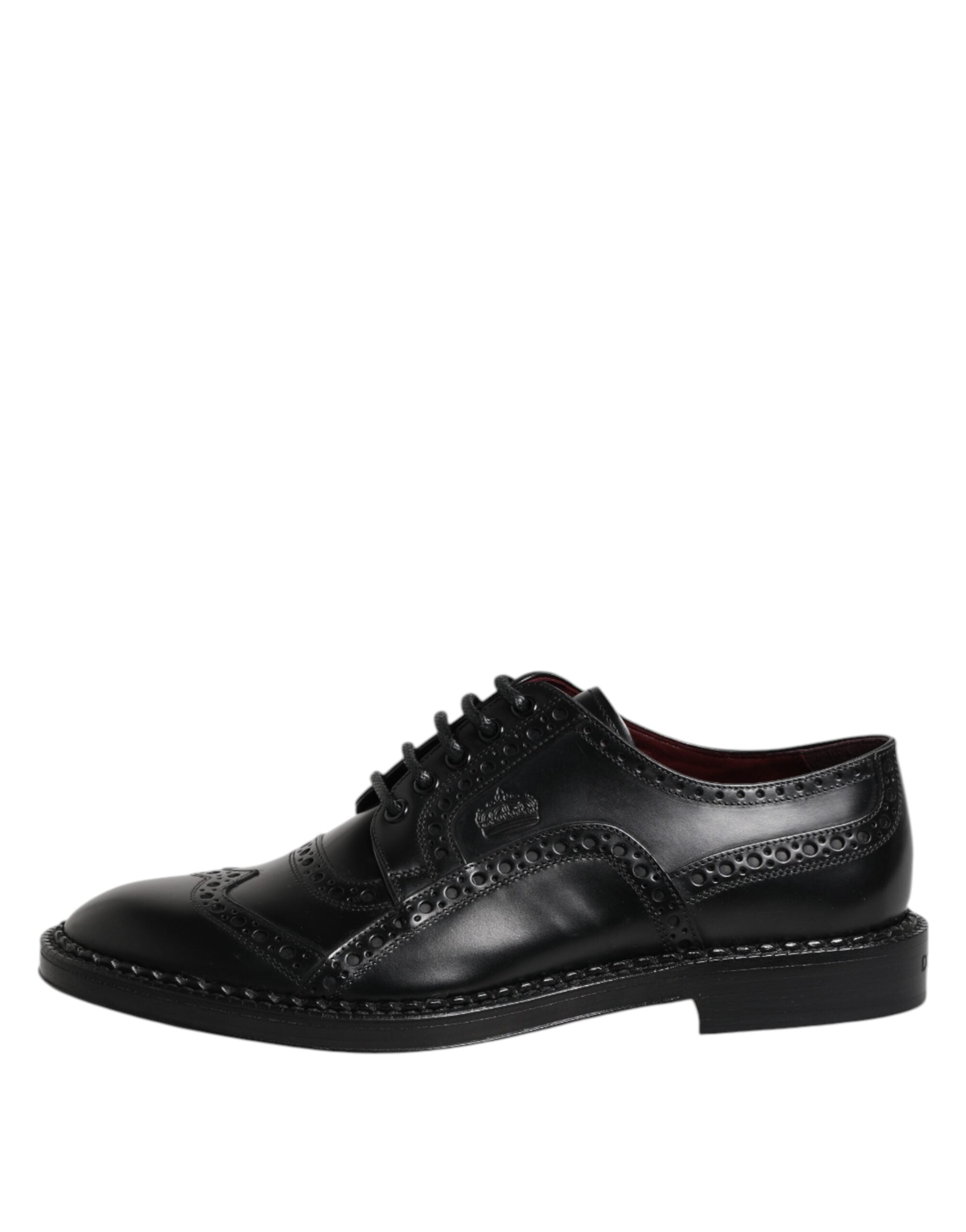 Dolce & Gabbana Black Calfskin Leather Oxford Dress Men's Shoes