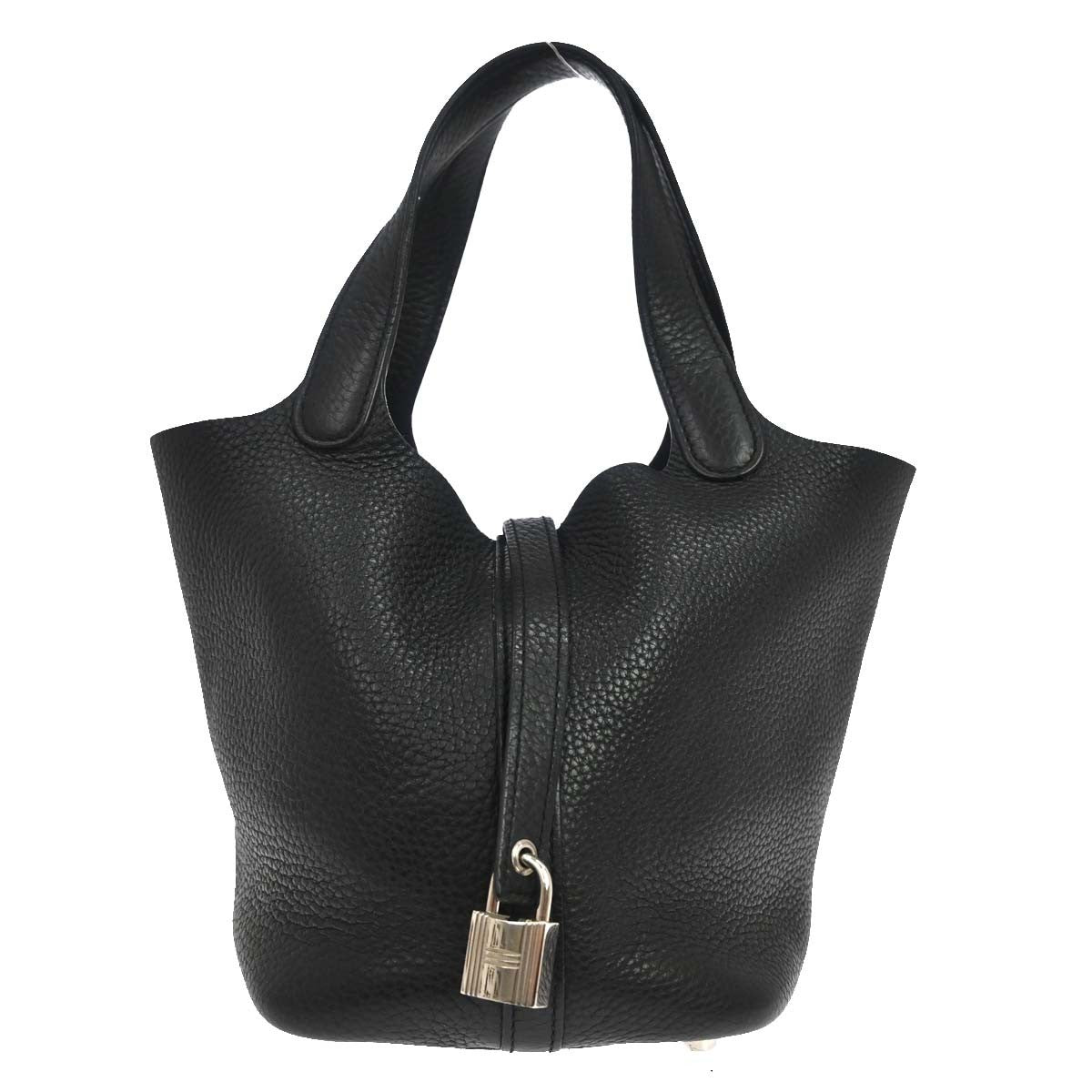 Hermes Picotin Lock Clemence Black Leather Handbag (Pre-Owned)