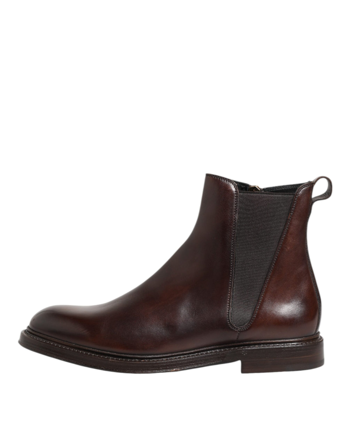 Dolce & Gabbana Brown Chelsea Leather Mid Calf Boots Men's Shoes (Pre-Owned)
