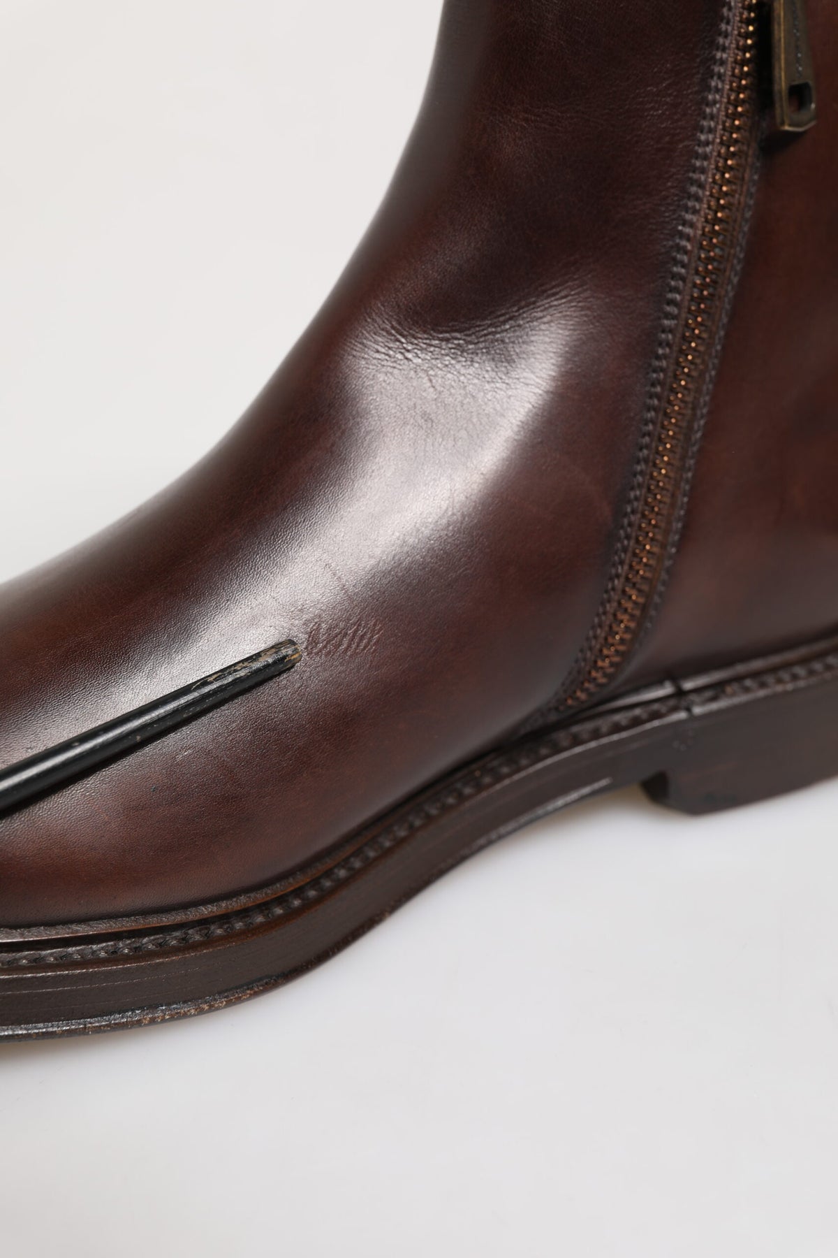 Dolce & Gabbana Brown Chelsea Leather Mid Calf Boots Men's Shoes (Pre-Owned)