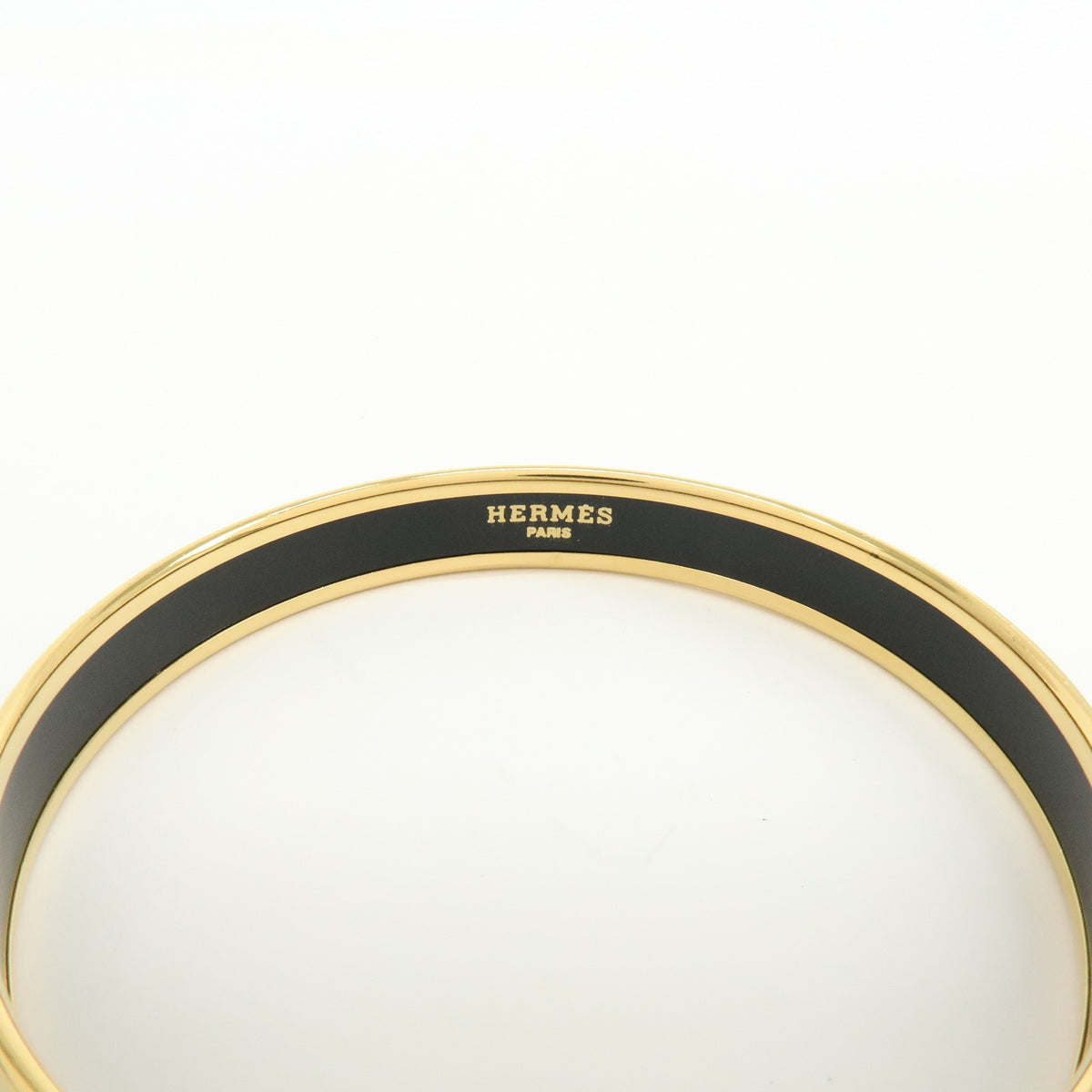 Hermes Bangle Printed Enamel Yellow Gold_Plated Bracelet Jewelry (Pre-Owned)