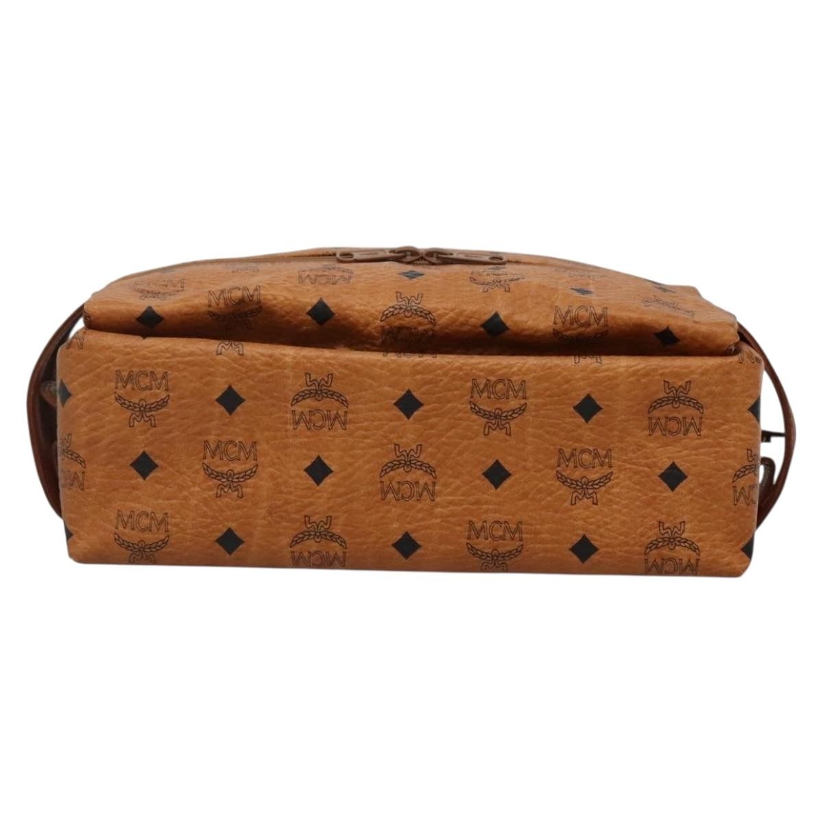 MCM Visetos Pvc Brown Pvc Clutche & Pouche Bag (Pre-Owned)