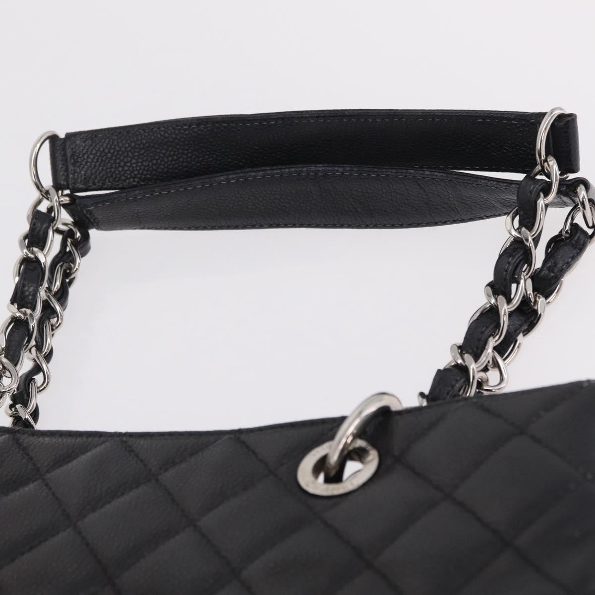 Chanel Grand Shopping Quilted Caviar Black Leather Tote Bag Bag (Pre-Owned)