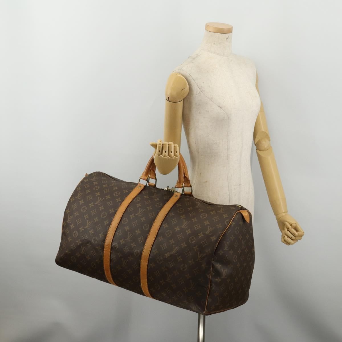Louis Vuitton Keepall Monogram Brown Canvas Travel Bag Bag (Pre-Owned)