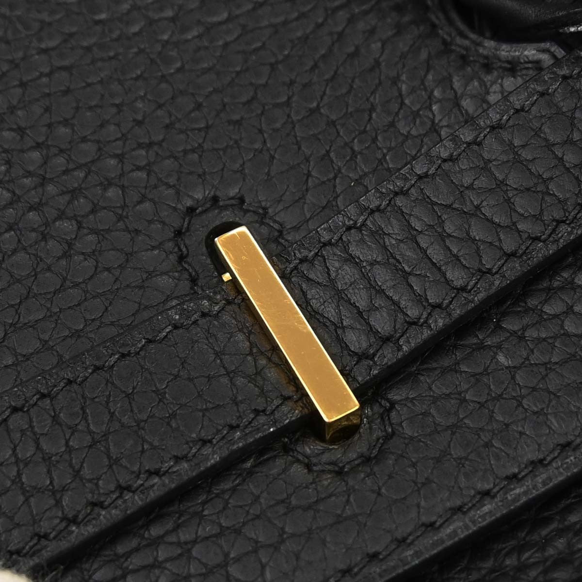 Hermes Birkin Taurillon Clemence Black Leather Handbag (Pre-Owned)