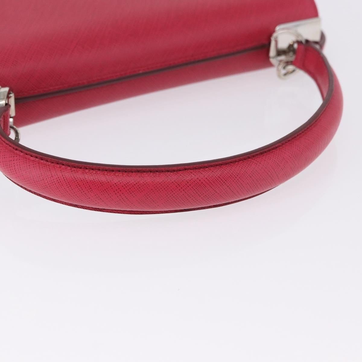 Salvatore Ferragamo Gancini Convertible Top Handle Saffiano Leather Pink Leather Handbag (Pre-Owned)