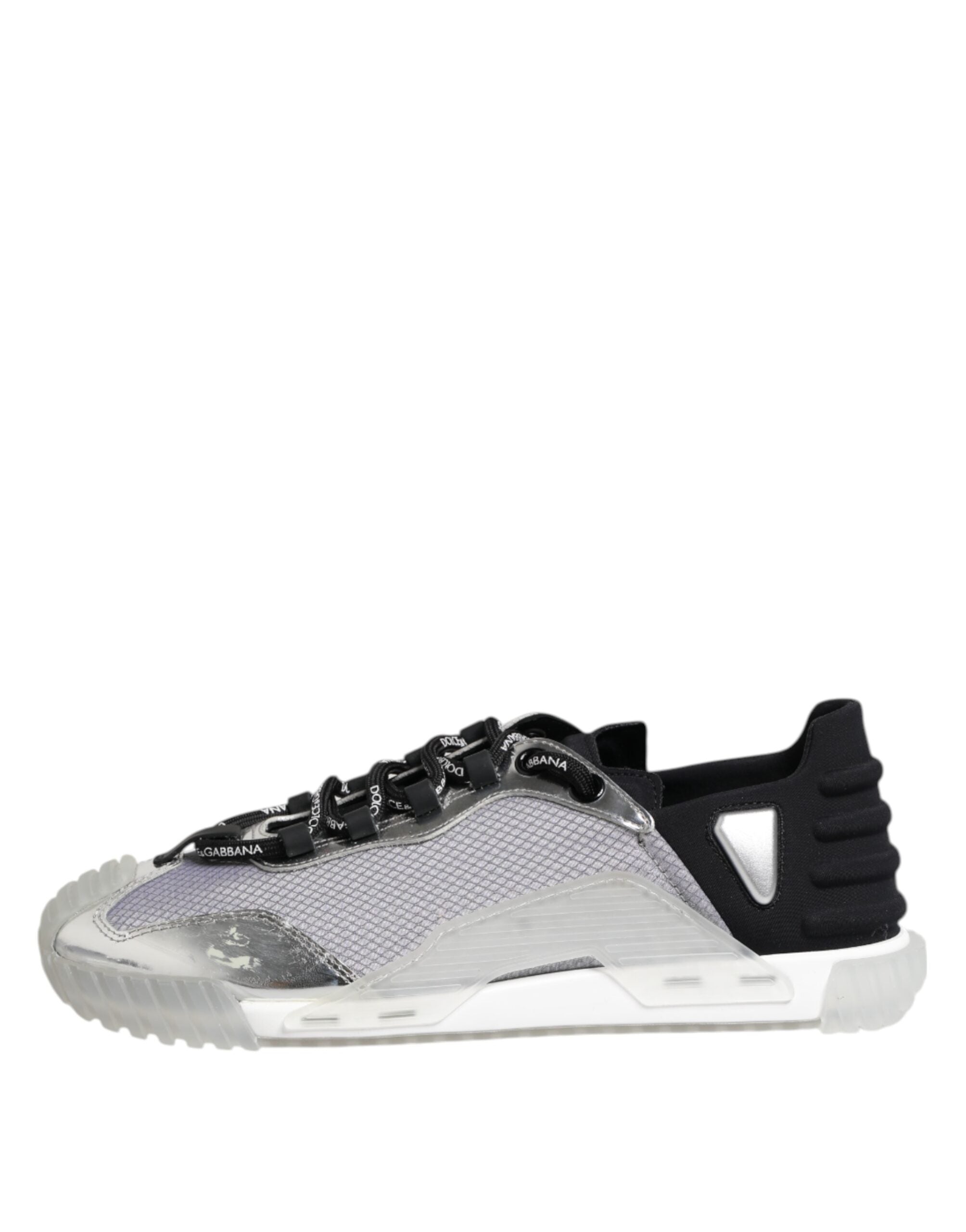 Dolce & Gabbana Silver Black Nylon NS1 Low Top Men Sneakers Men's Shoes (Pre-Owned)