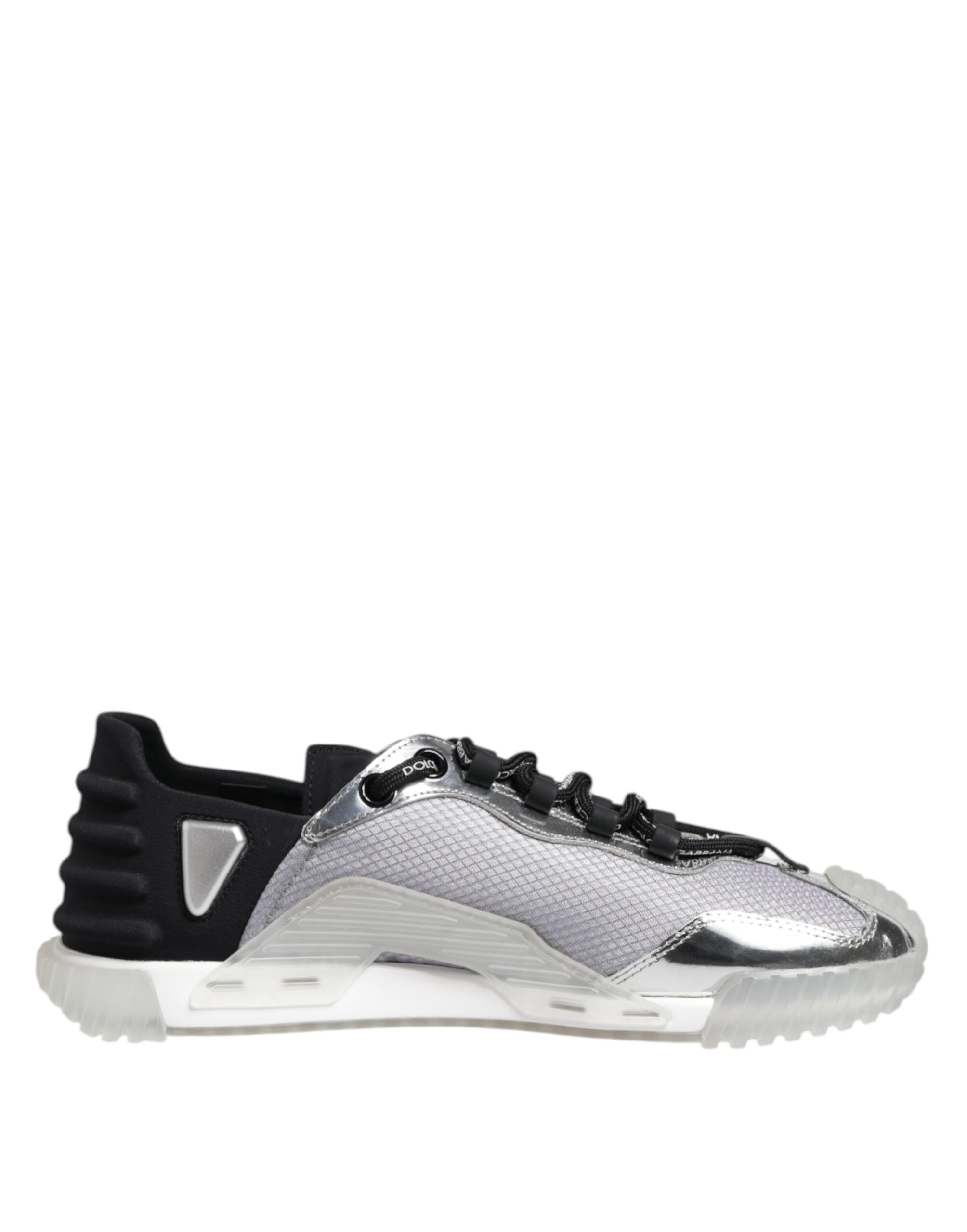 Dolce & Gabbana Silver Black Nylon NS1 Low Top Men Sneakers Men's Shoes (Pre-Owned)