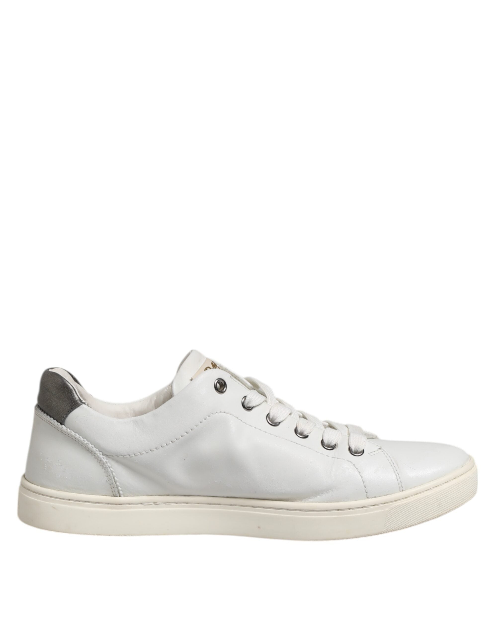 Dolce & Gabbana White Silver Sacred Heart Men Sneakers Men's Shoes (Pre-Owned)