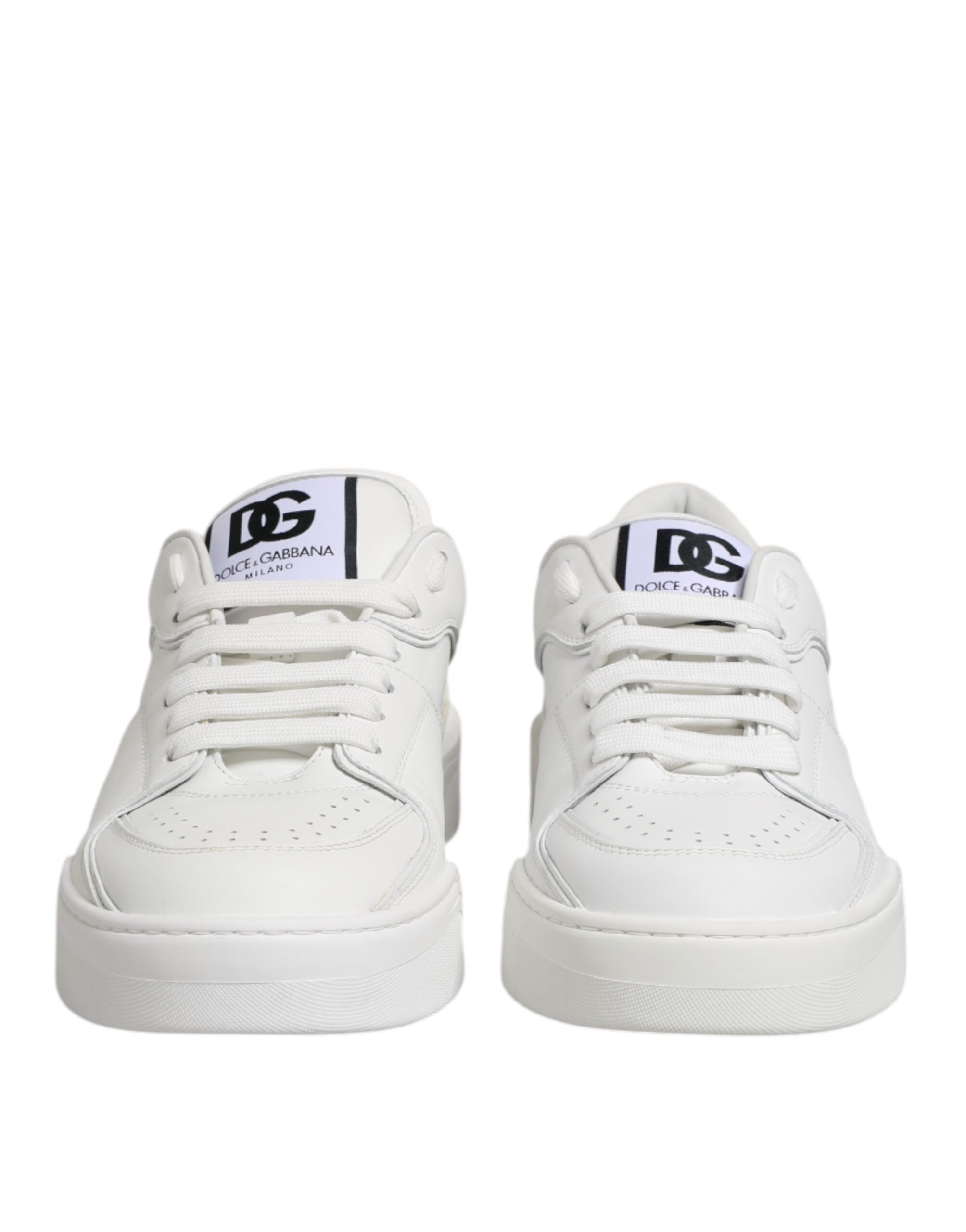 Dolce & Gabbana White Miami Leather Low Top Sneakers Men's Shoes (Pre-Owned)
