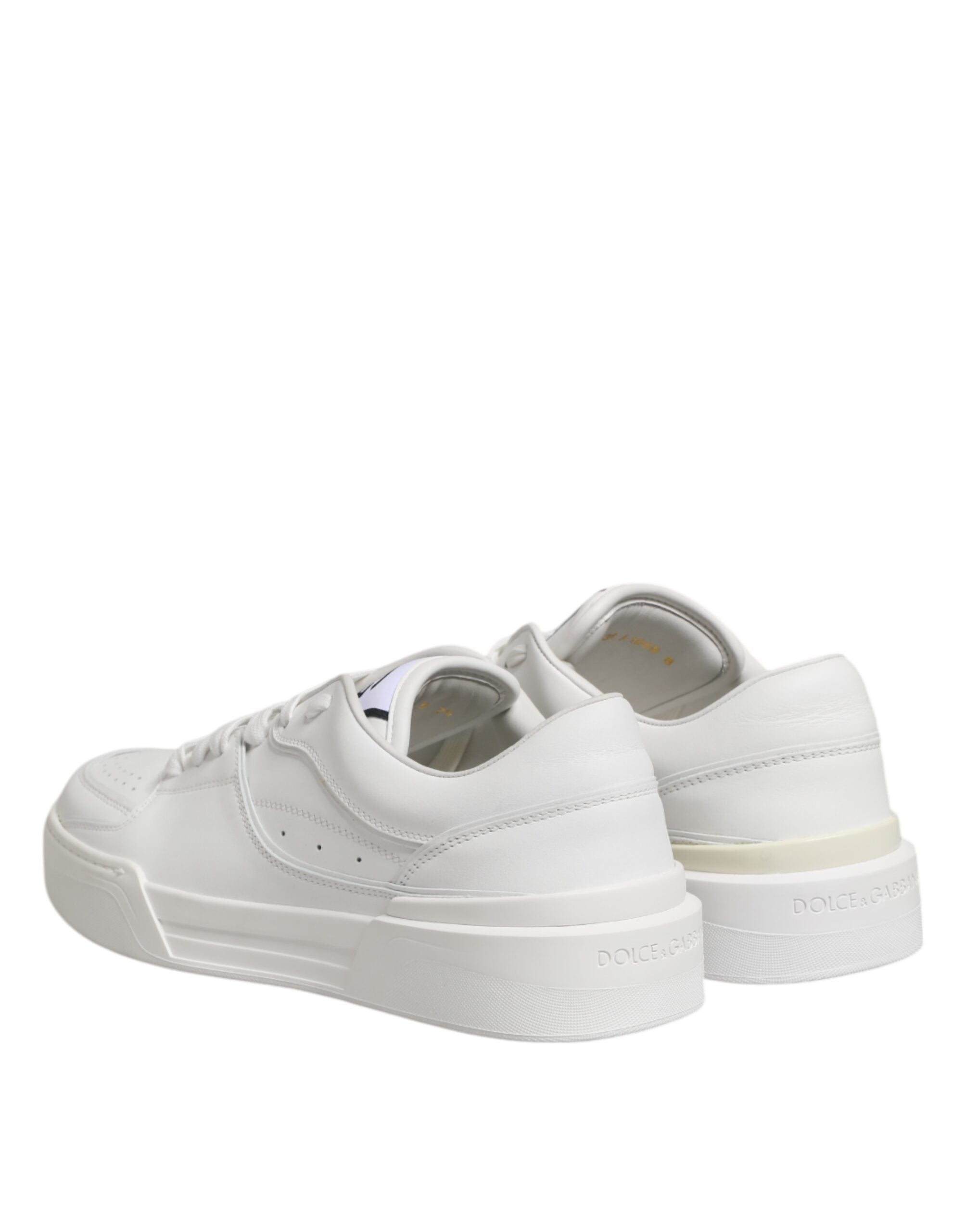Dolce & Gabbana White Miami Leather Low Top Sneakers Men's Shoes (Pre-Owned)