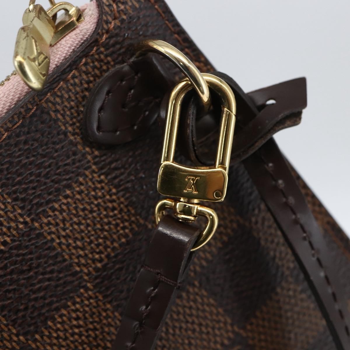 Louis Vuitton Neverfull Pochette Damier Ebene Brown Canvas Clutche & Pouche Bag (Pre-Owned)