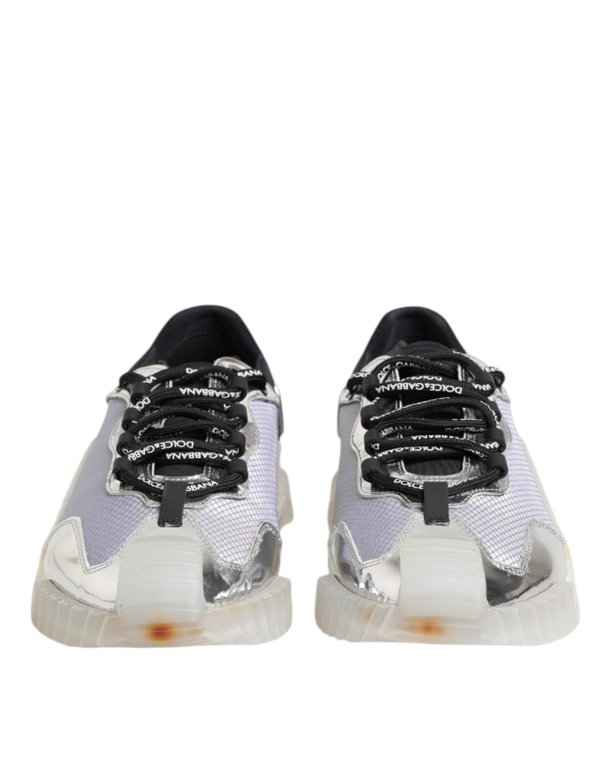Dolce & Gabbana Silver Black Nylon NS1 Low Top Sneakers Men's Shoes (Pre-Owned)