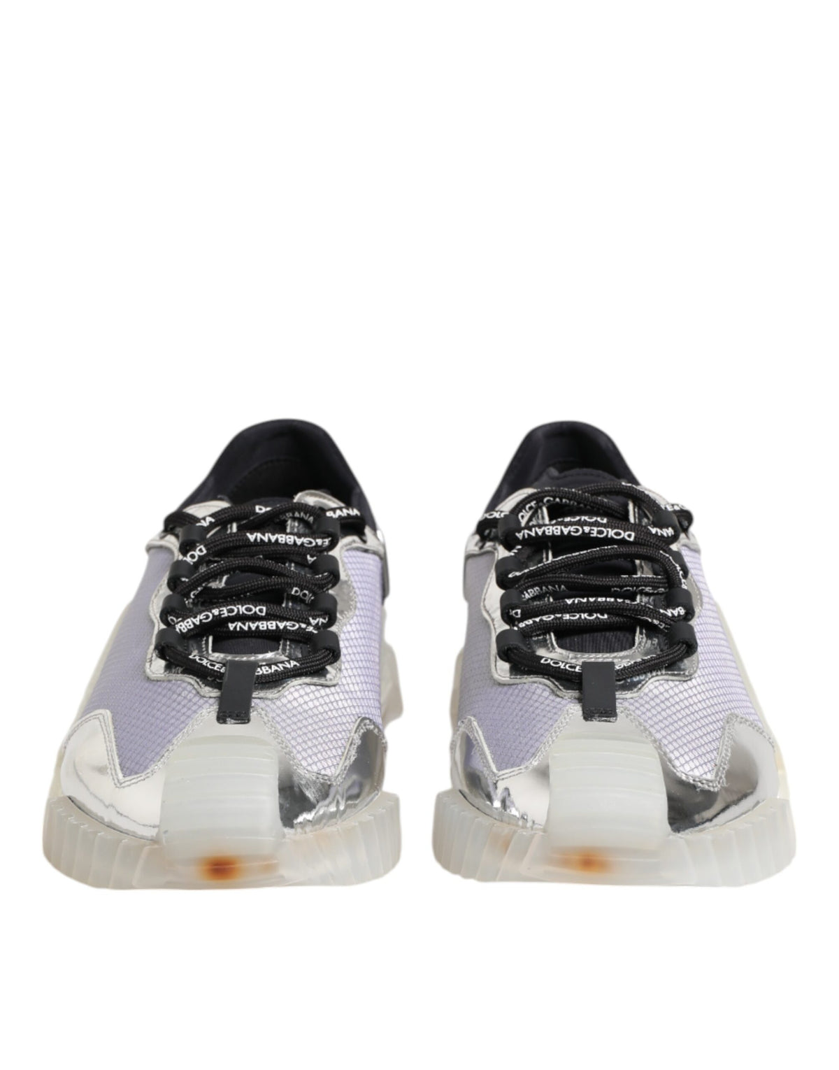 Dolce & Gabbana Silver Black Nylon NS1 Low Top Sneakers Men's Shoes (Pre-Owned)
