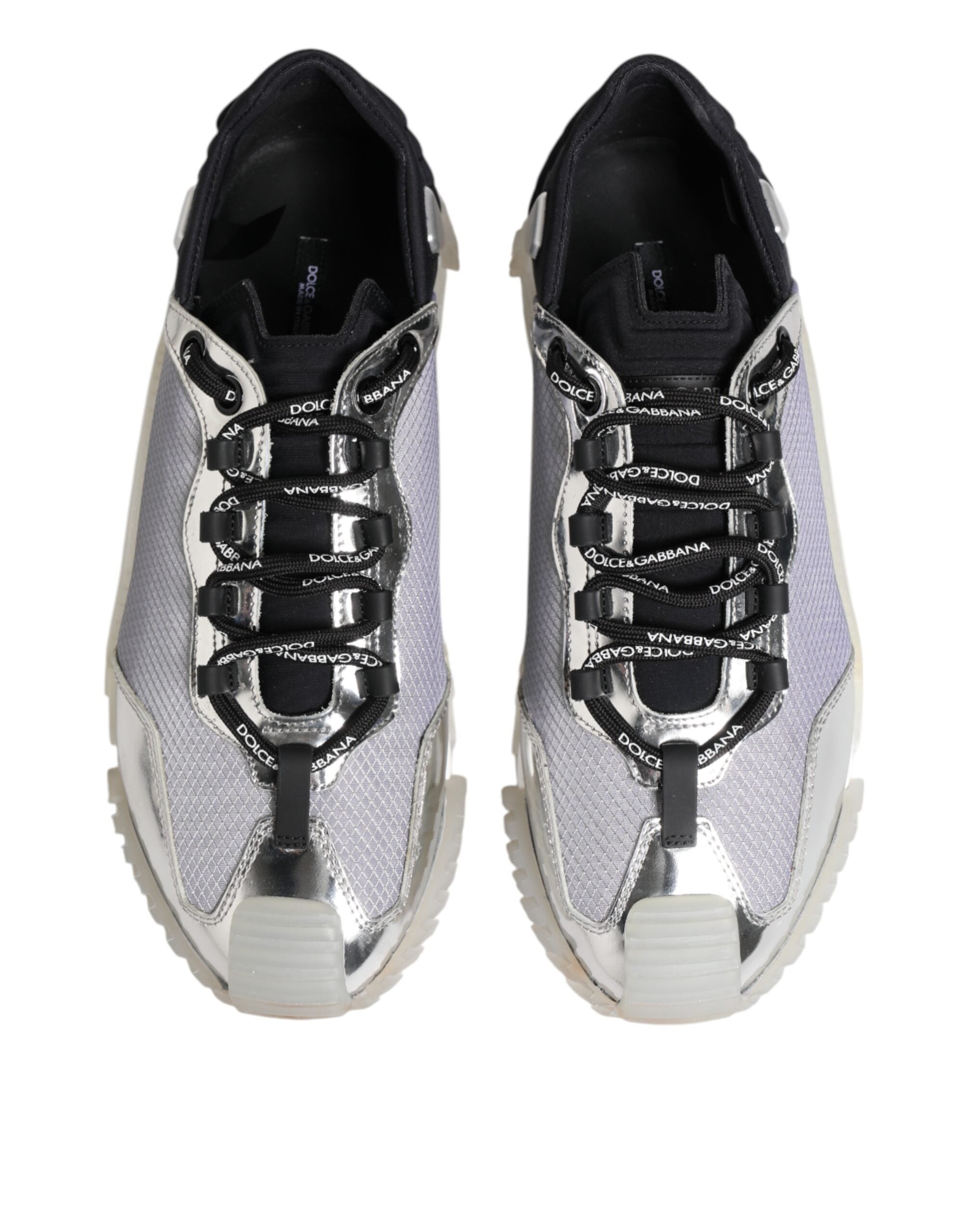 Dolce & Gabbana Silver Black Nylon NS1 Low Top Sneakers Men's Shoes (Pre-Owned)