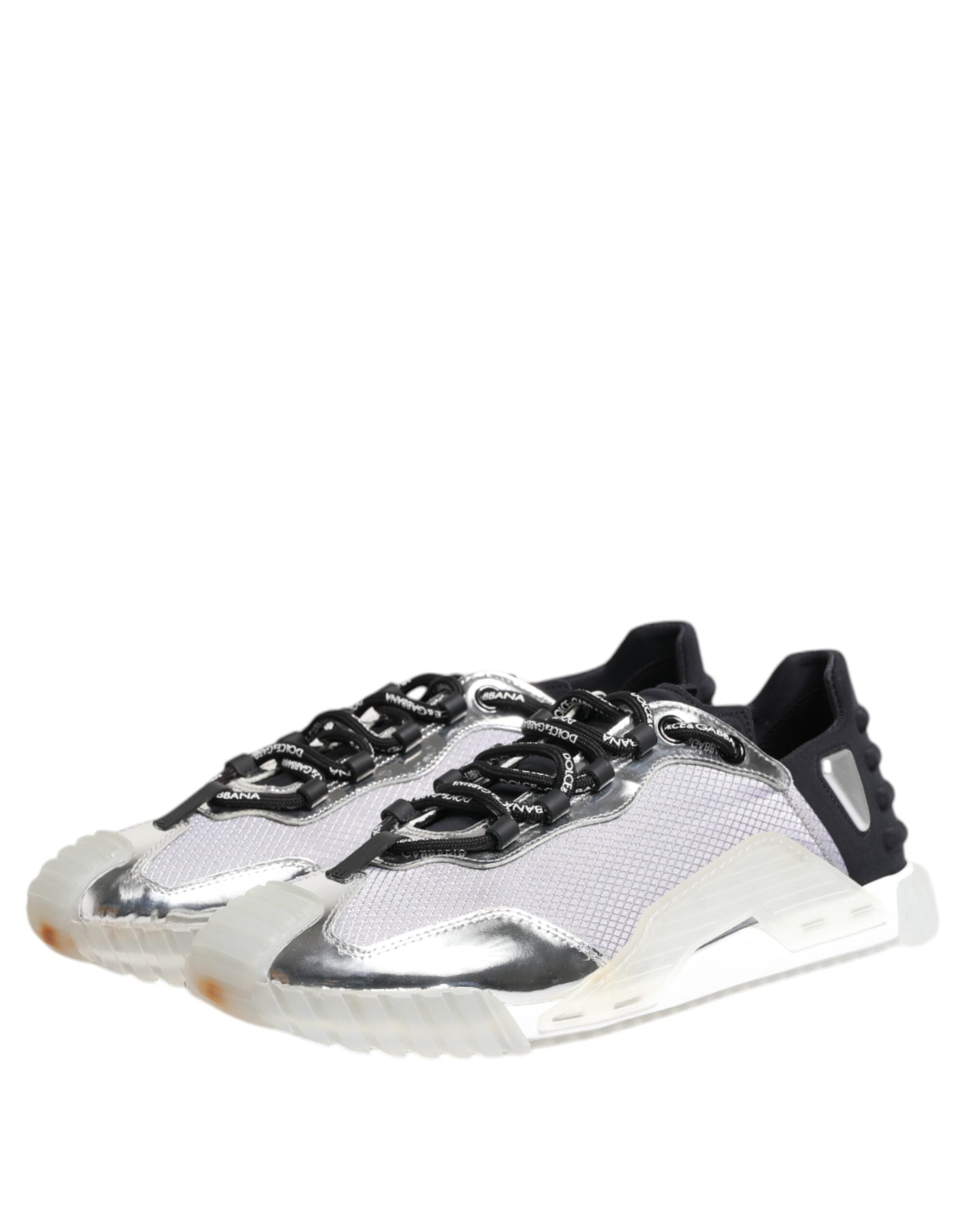 Dolce & Gabbana Silver Black Nylon NS1 Low Top Sneakers Men's Shoes (Pre-Owned)