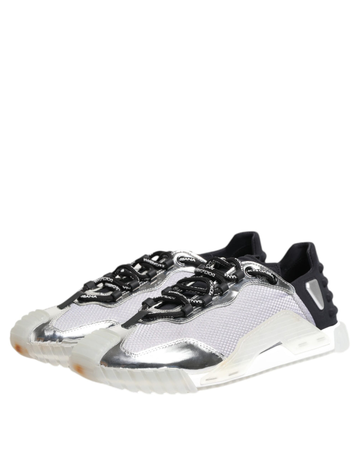 Dolce & Gabbana Silver Black Nylon NS1 Low Top Sneakers Men's Shoes (Pre-Owned)
