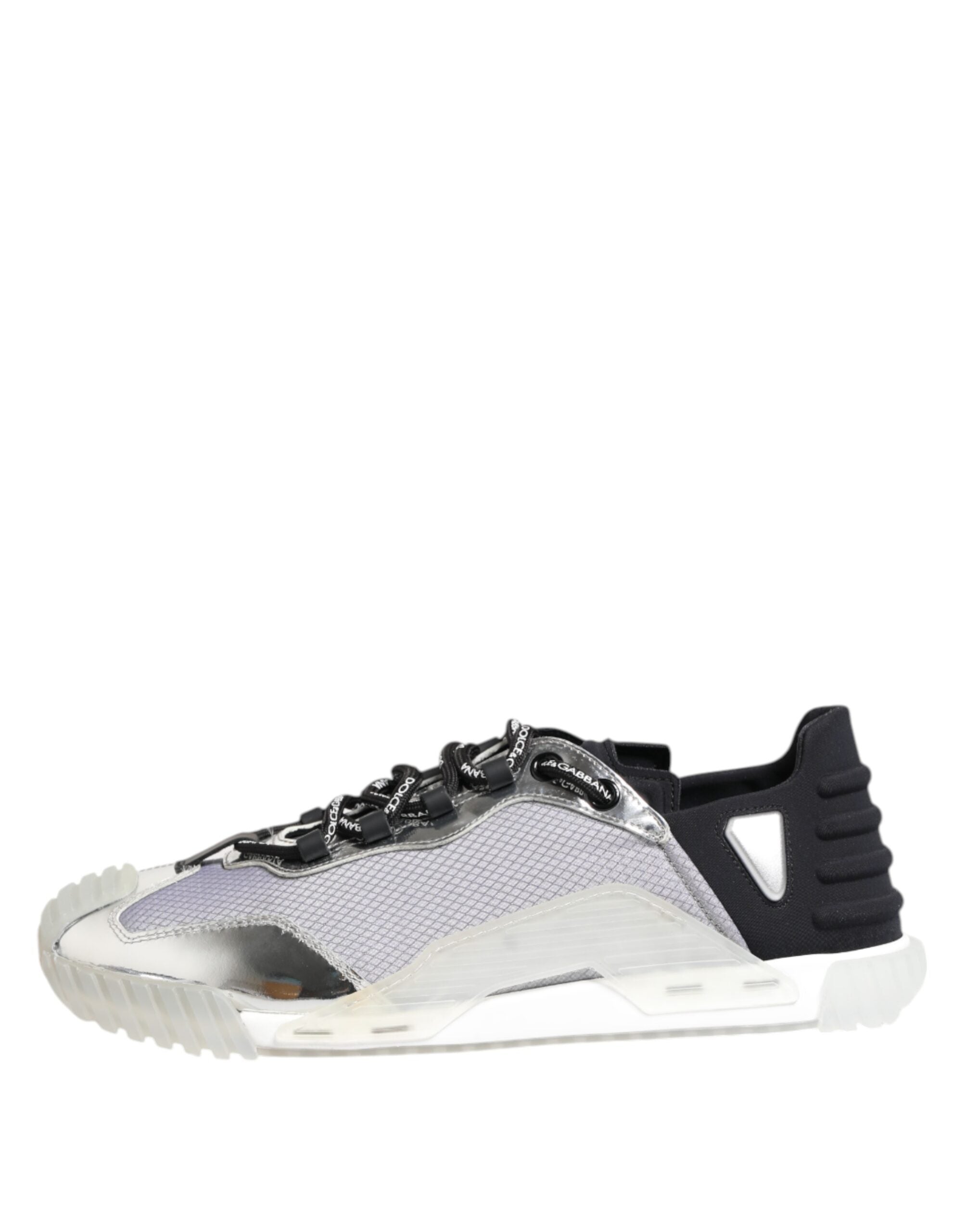 Dolce & Gabbana Silver Black Nylon NS1 Low Top Sneakers Men's Shoes (Pre-Owned)