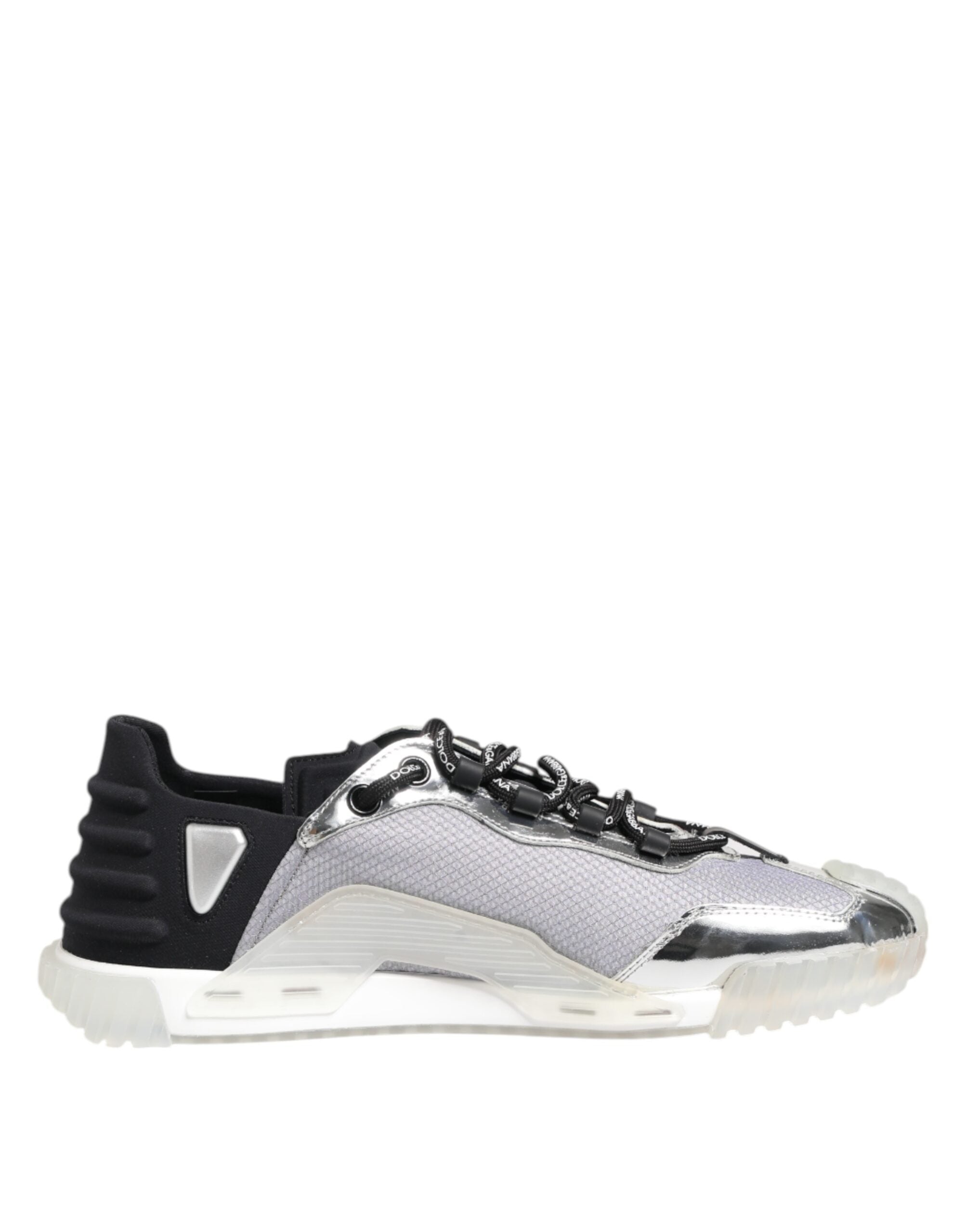Dolce & Gabbana Silver Black Nylon NS1 Low Top Sneakers Men's Shoes (Pre-Owned)