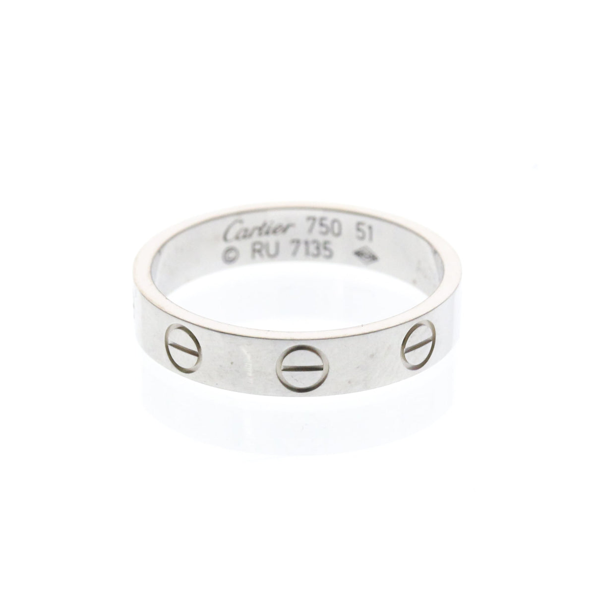 Cartier Love Band 18K White Gold Silver White_Gold Ring Jewelry (Pre-Owned)