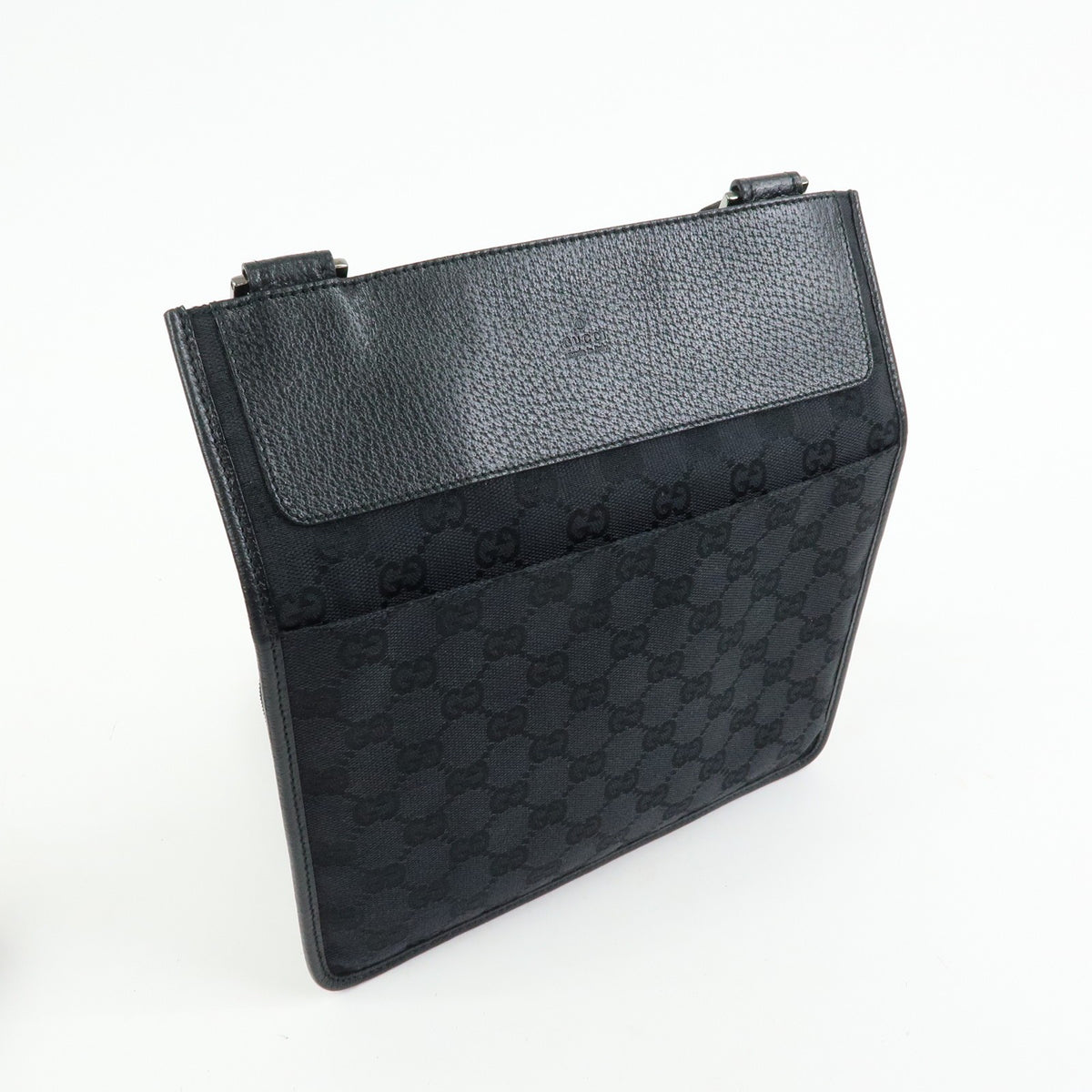 Gucci Shoulder Canvas Black Canvas Shoulder Bag Bag (Pre-Owned)