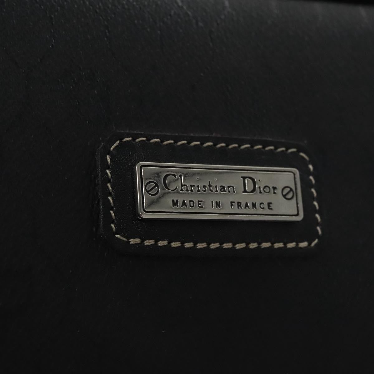 Christian Dior Vintage Honeycomb Zip Coated Canvas Black Canvas Clutche & Pouche Bag (Pre-Owned)