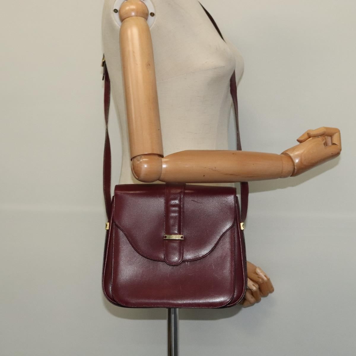 Bally Vintage Leather Burgundy Leather Shoulder Bag Bag (Pre-Owned)