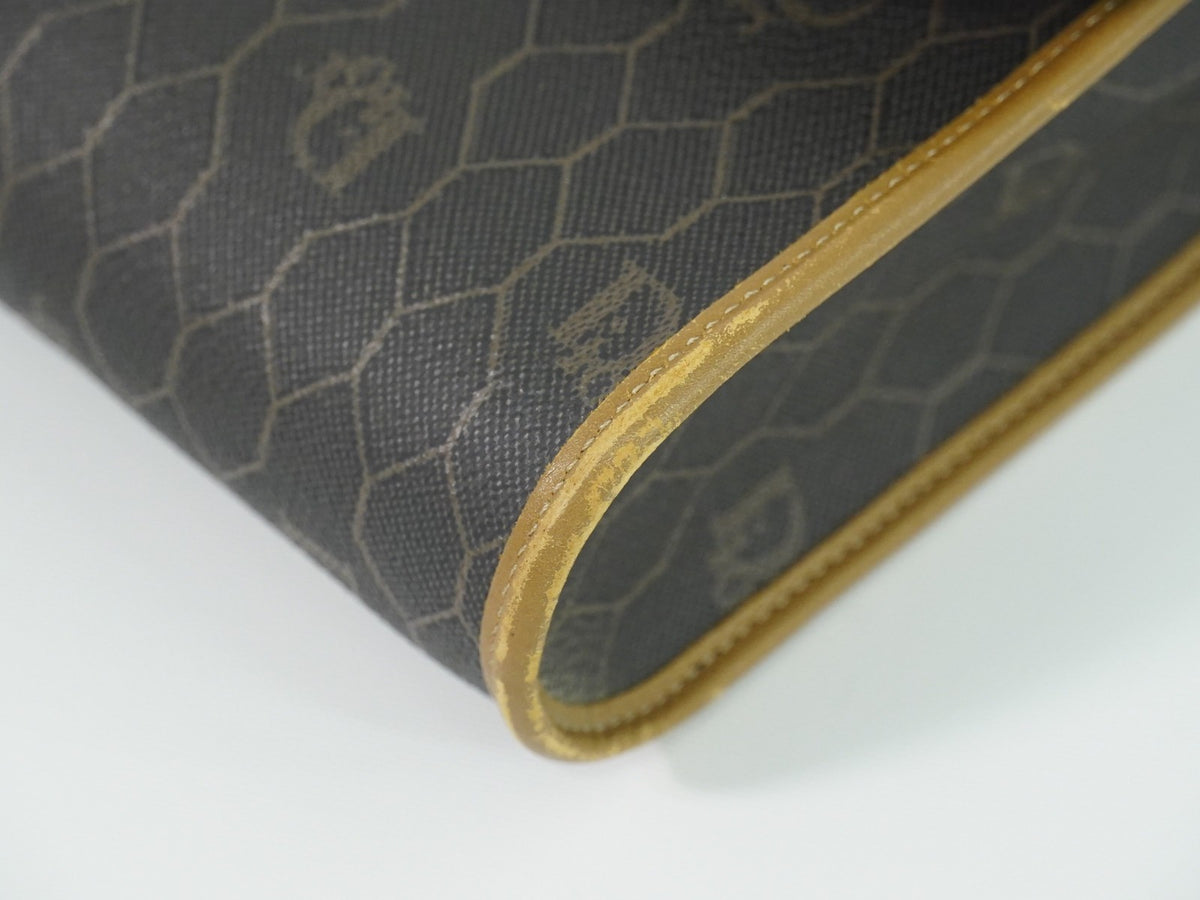 Christian Dior Vintage Honeycomb Canvas Black Canvas Shoulder Bag Bag (Pre-Owned)