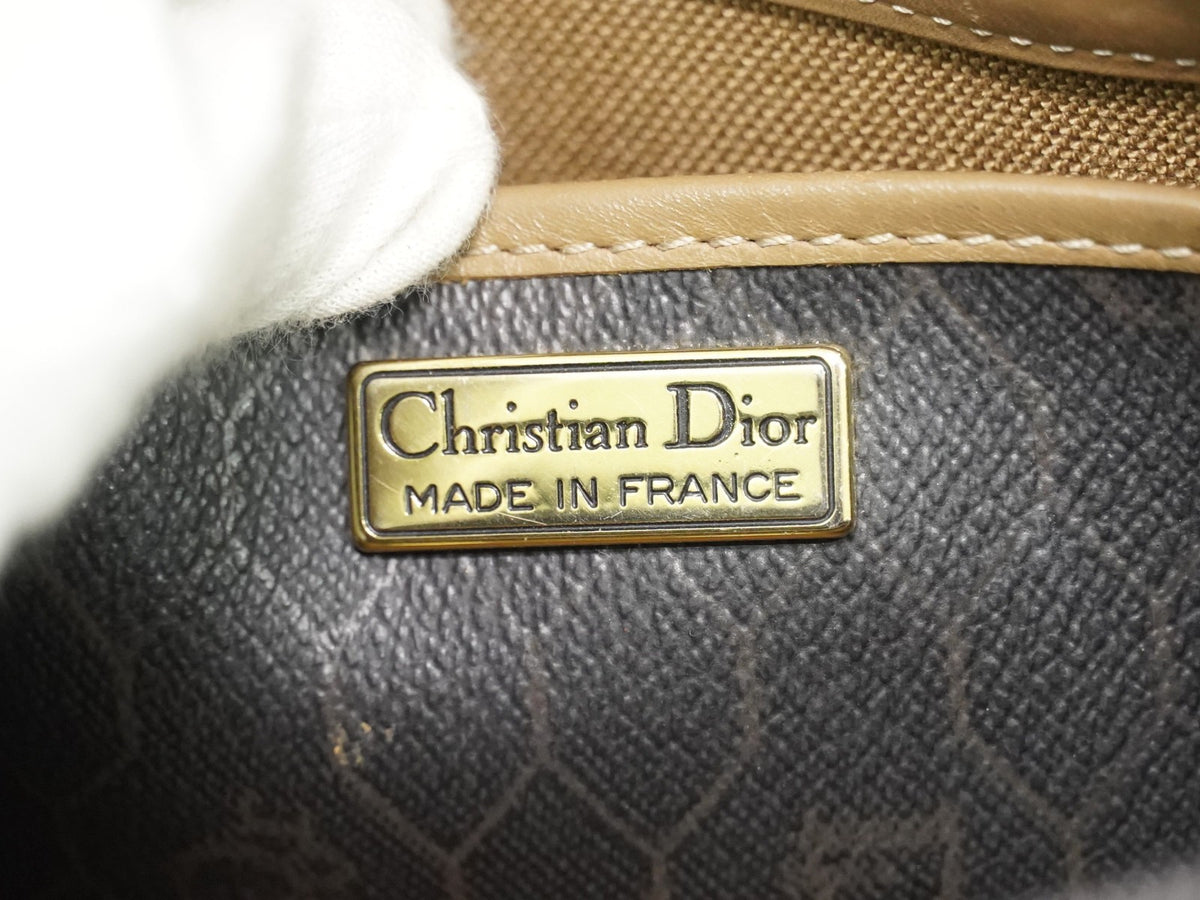 Christian Dior Vintage Honeycomb Canvas Black Canvas Shoulder Bag Bag (Pre-Owned)