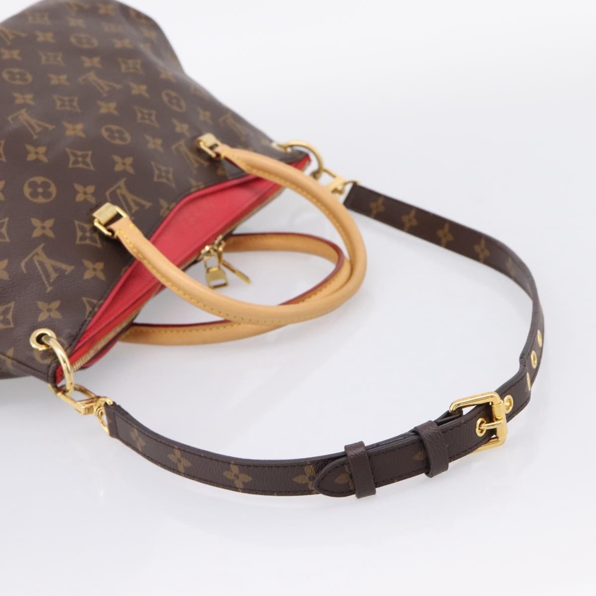 Louis Vuitton Pallas Monogram Canvas With Leather Brown Canvas Tote Bag Bag (Pre-Owned)